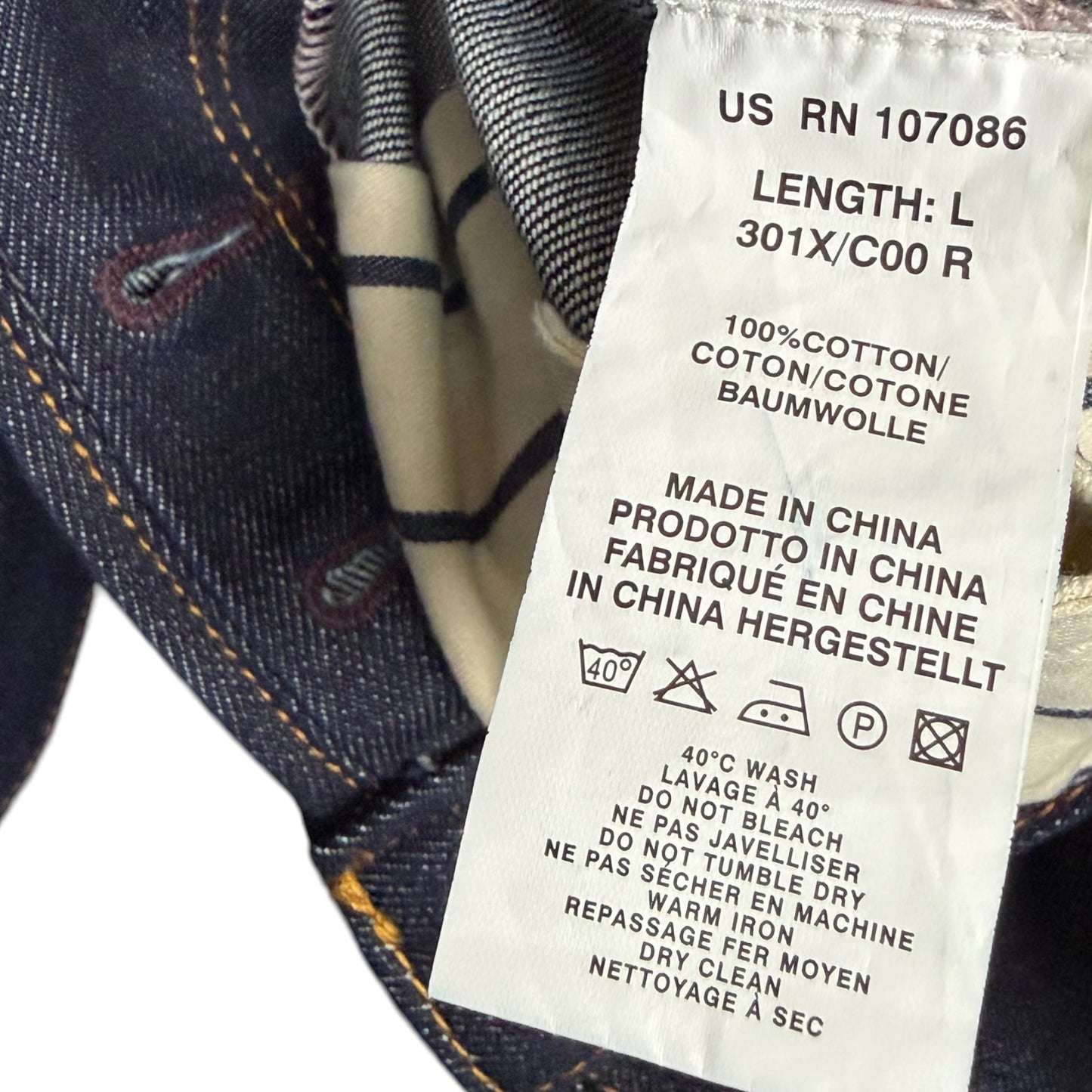 Paul Smith Jeans W36 Blue Dark Denim Slim Straight Selvedge Raw Indigo Casual