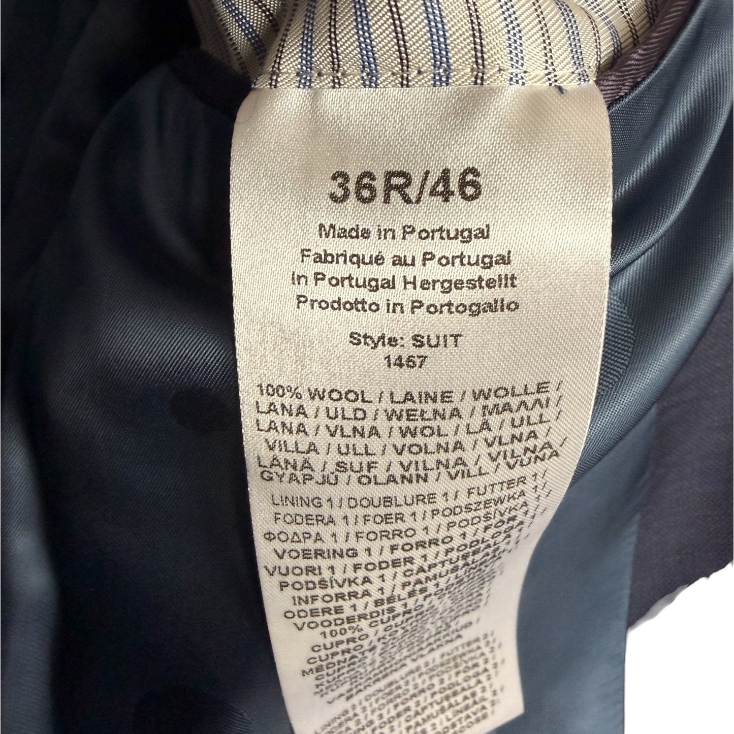 Paul Smith Soho Fit 100% Wool Blazer Jacket 36R Dark Blue Preppy Work Wedding