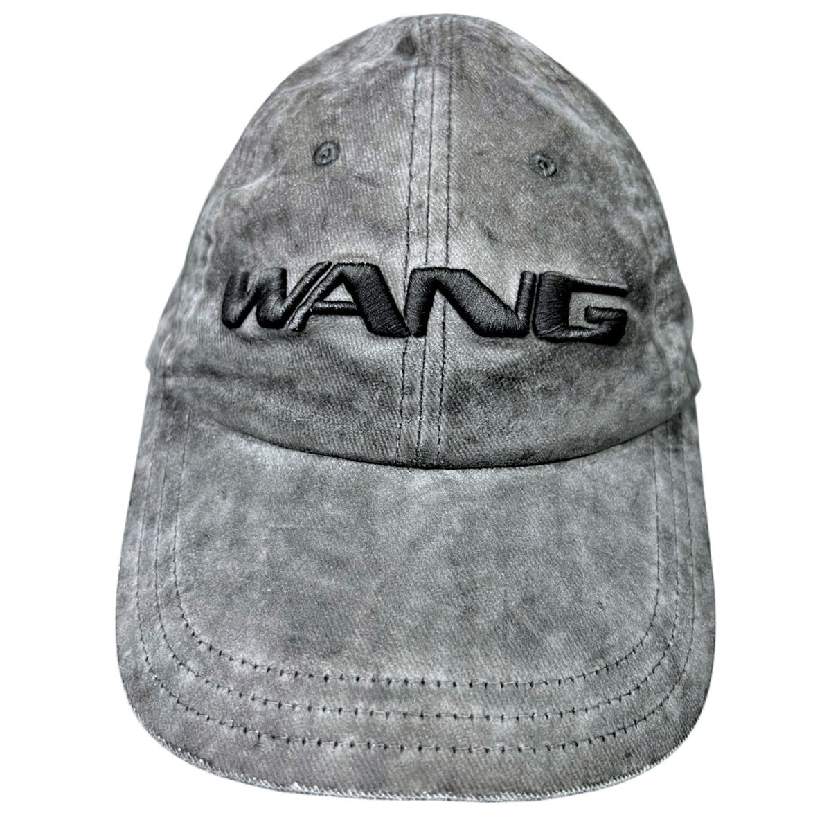 Alexander Wang Dark Gray Distressed Strapback Hat Men's EU 4 Luxury Adjustable