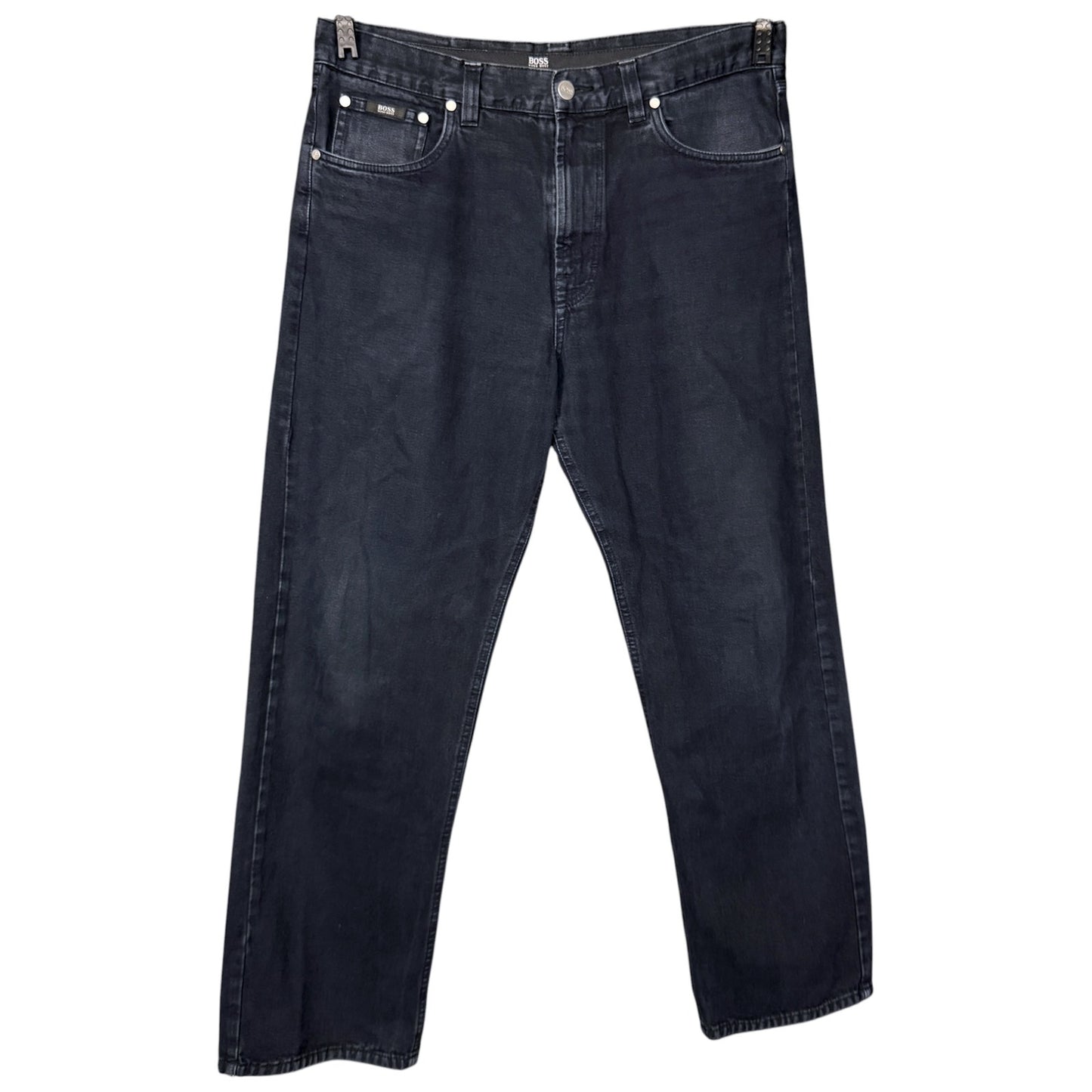 Hugo Boss Jeans Men's 36x30 Black Midnight Blue Hue Denim Alabama Zip Fly Jeans