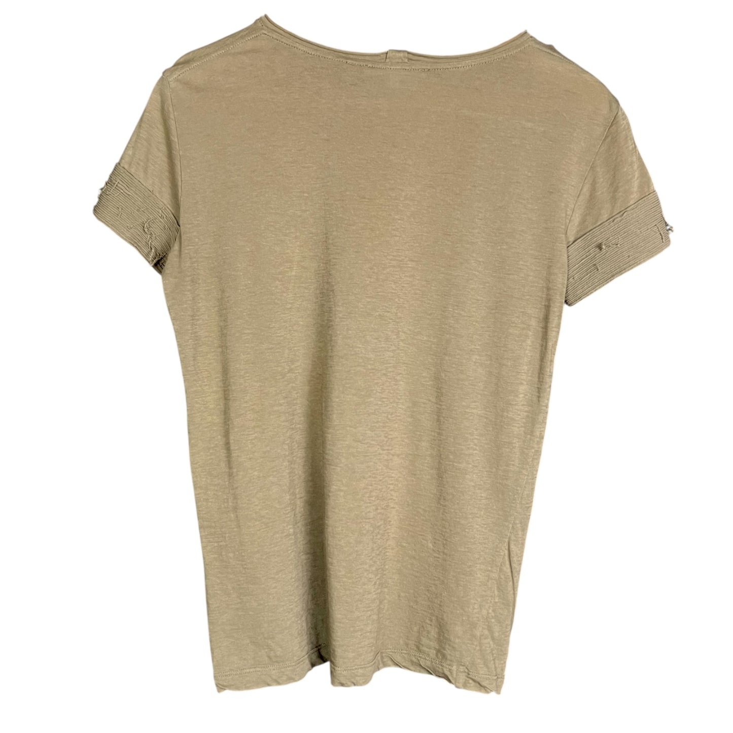 Helmut Lang Distressed Boat Neck Cotton & Cashmere T-Shirt - $195 Retail