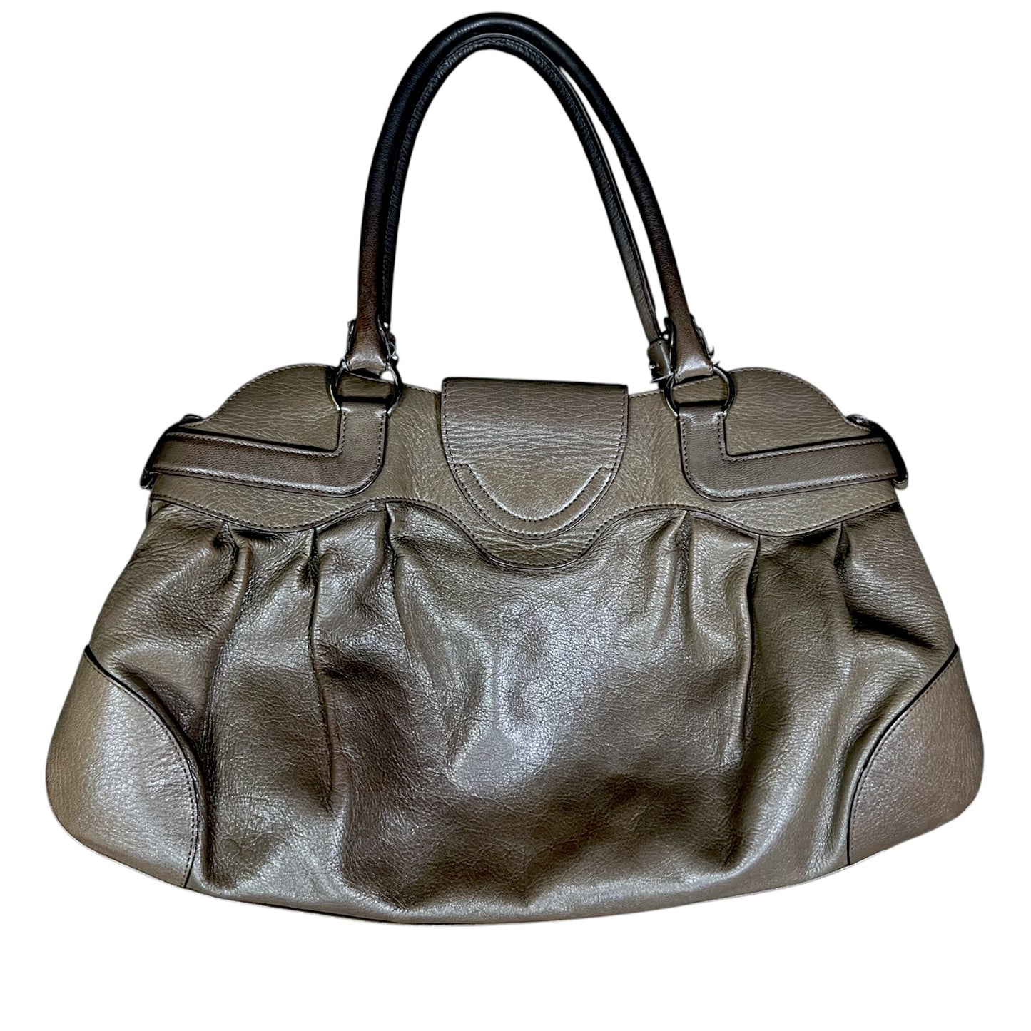 Salvatore Ferragamo Marisa Grey Leather Handbag - $750 Retail
