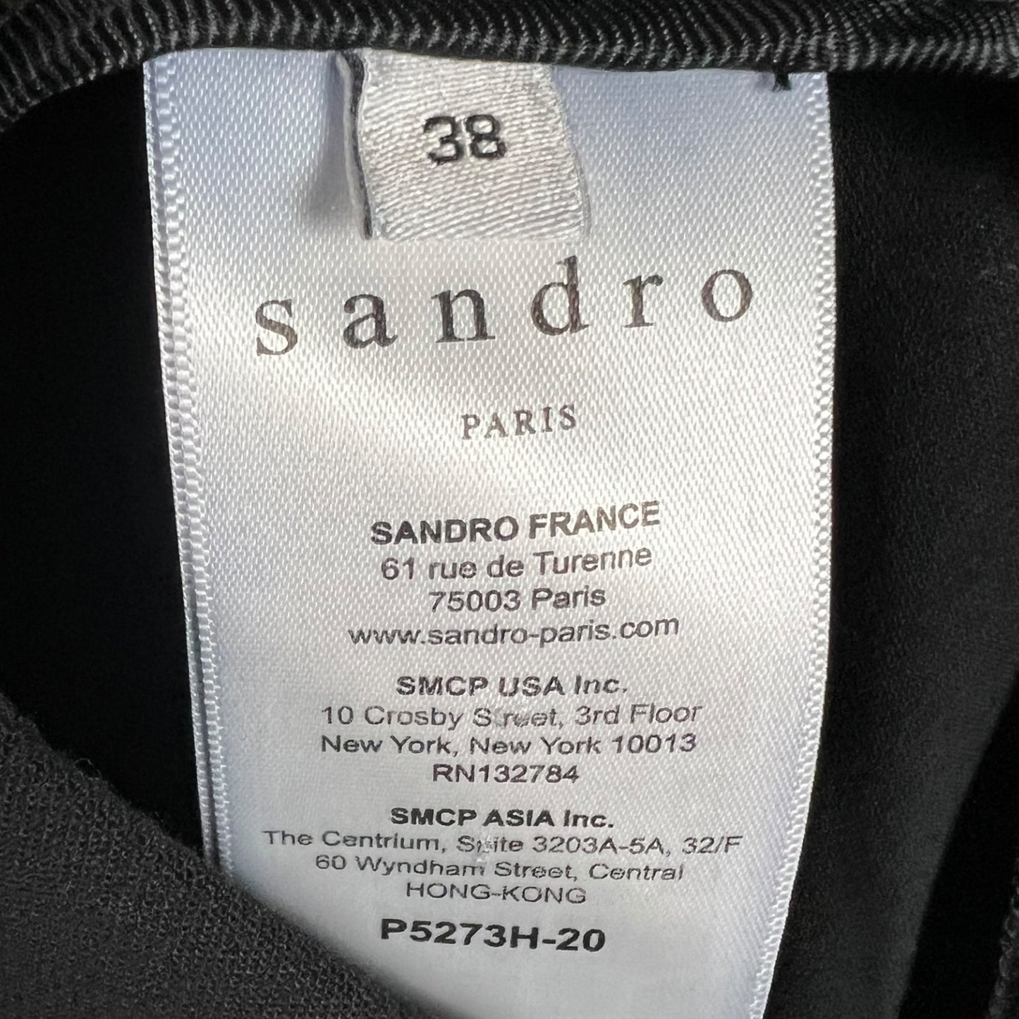 Sandro Paris Black Flared Leg Pants Trousers with Gold Button Accents