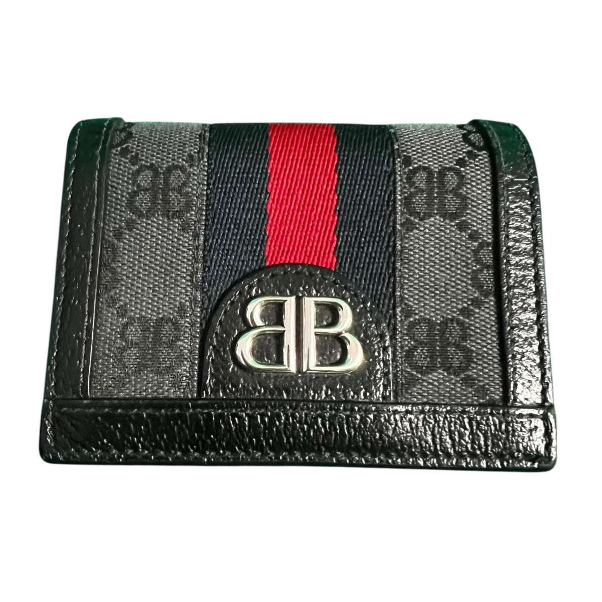 Balenciaga x Gucci Hacker Project BB Canvas Monogram Ophidia Web Black Wallet
