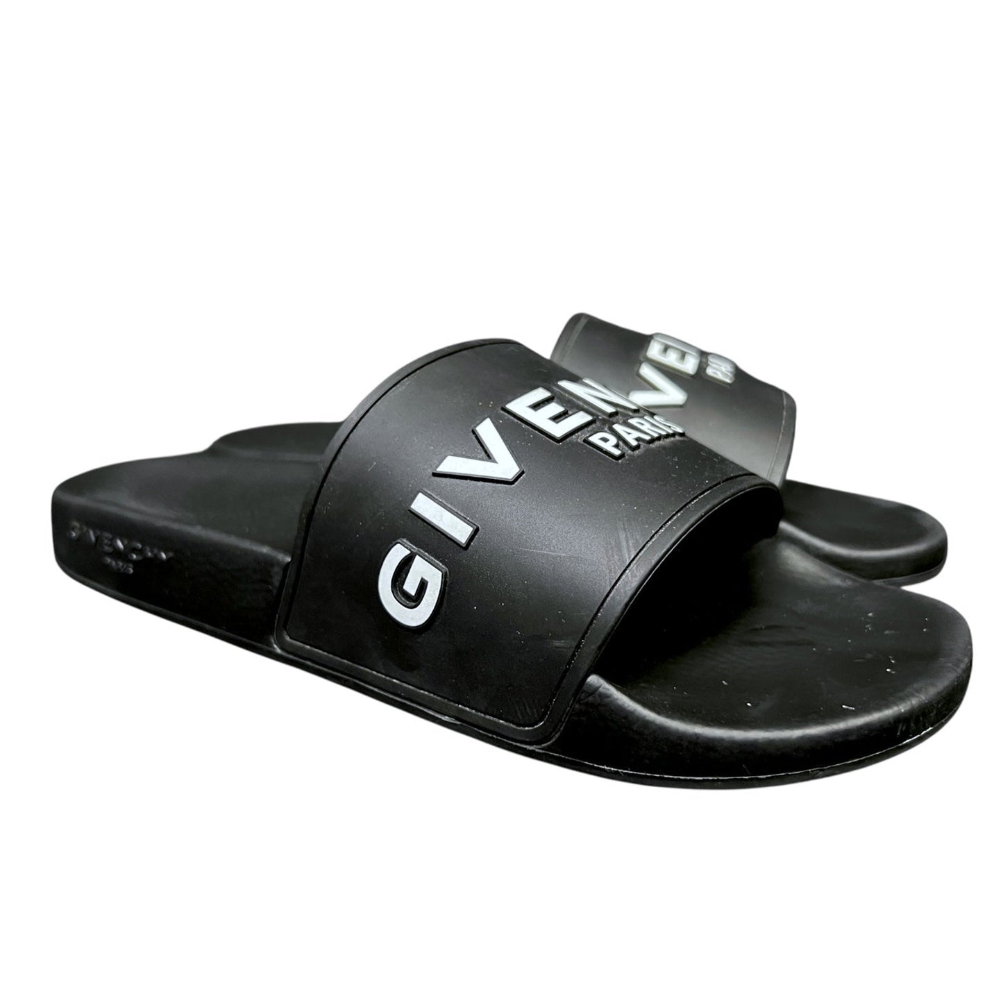 Givenchy Paris Black Rubber Slide Sandals Pool Men's US 10 EU 43 $350 Retail