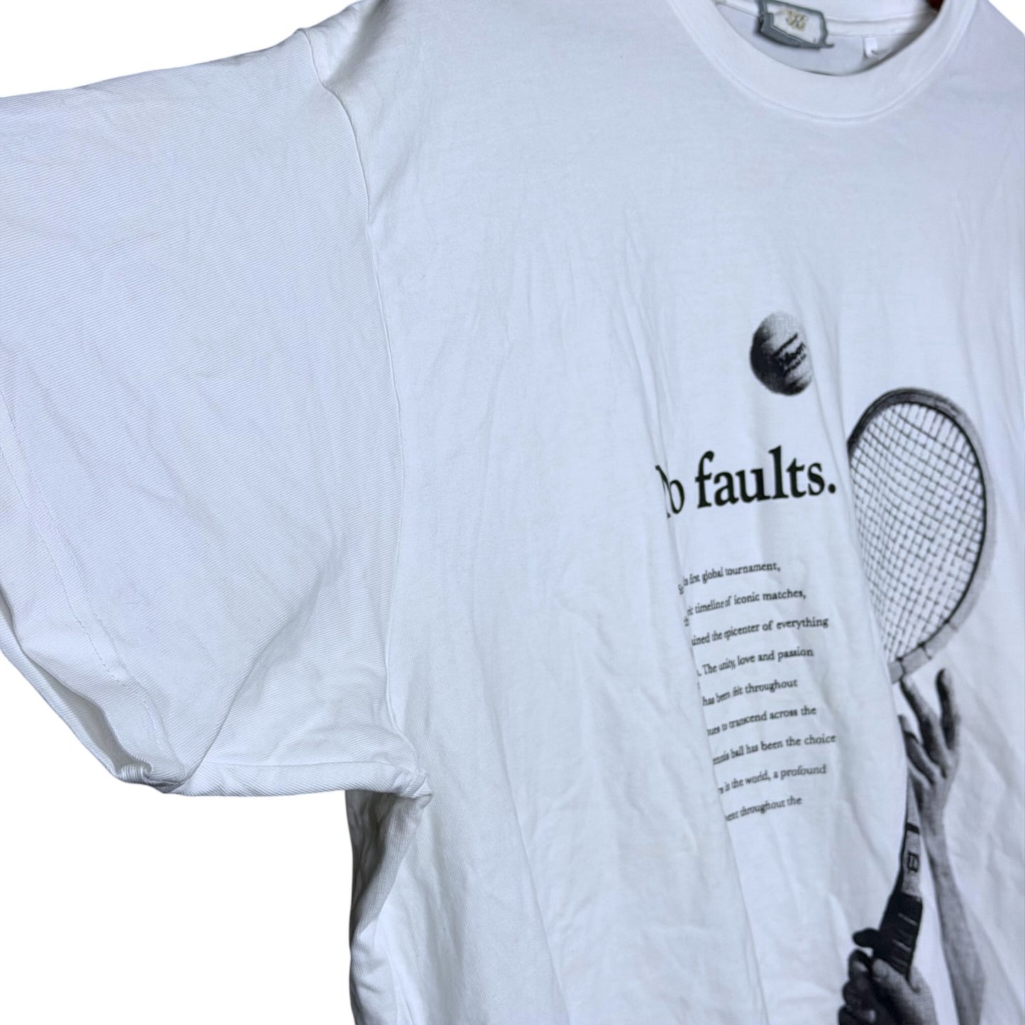 Kith x Wilson No Faults Men's XL White T-Shirt Streetwear Casual Collab Tennis