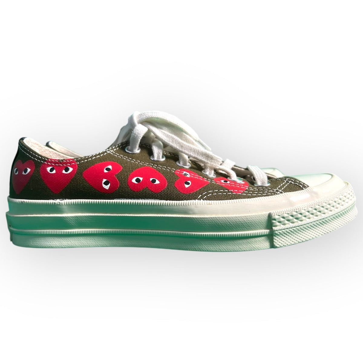Comme des Garcons PLAY Converse Chuck 70 Low Brown Red Heart Sneakers W7 NWOB