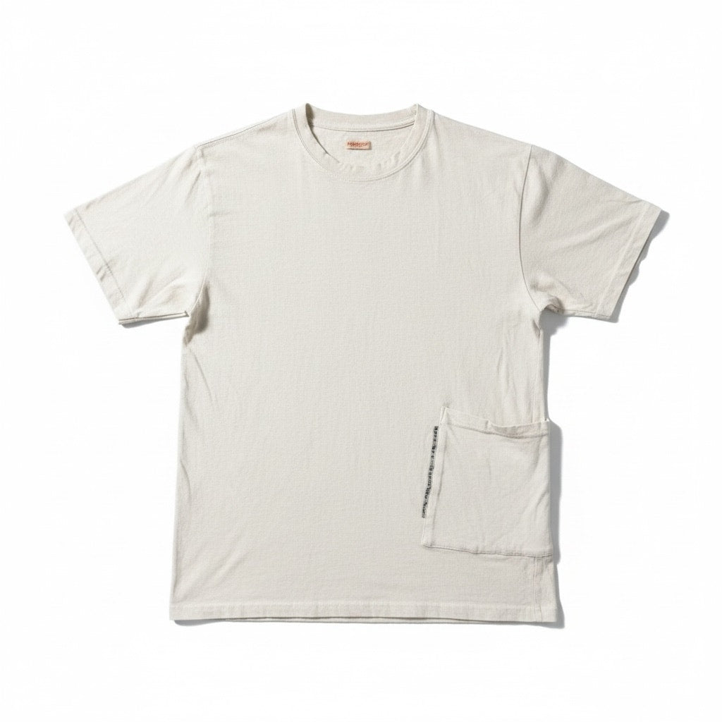 Kapital Japan Asymmetrical Pocket Natural Cotton Logo T-Shirt