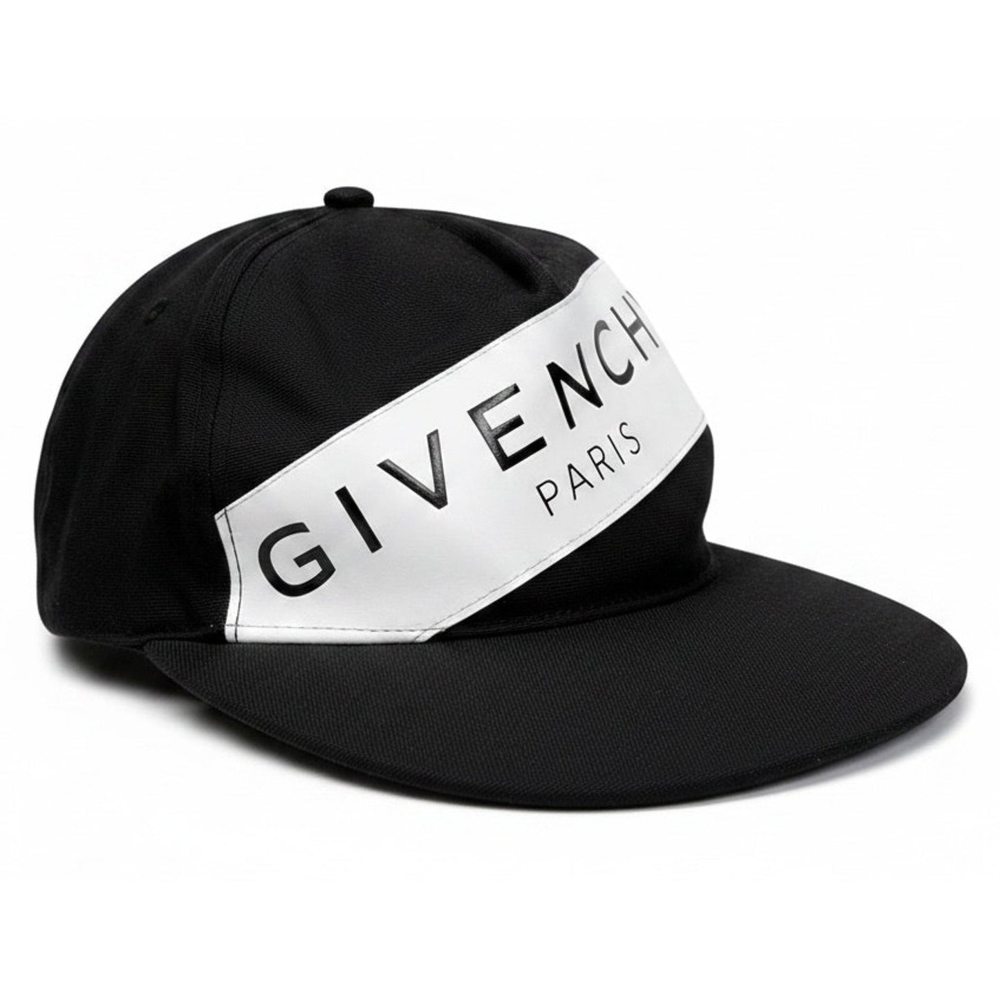 Givenchy Paris Diagonal Logo Snapback Black Hat Cap Casual Luxury Unisex OS