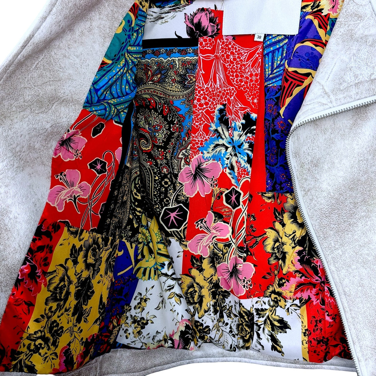 Desigual Moto Jacket Transformer Women's 38 US Small Cream Brown Embroidered NWT