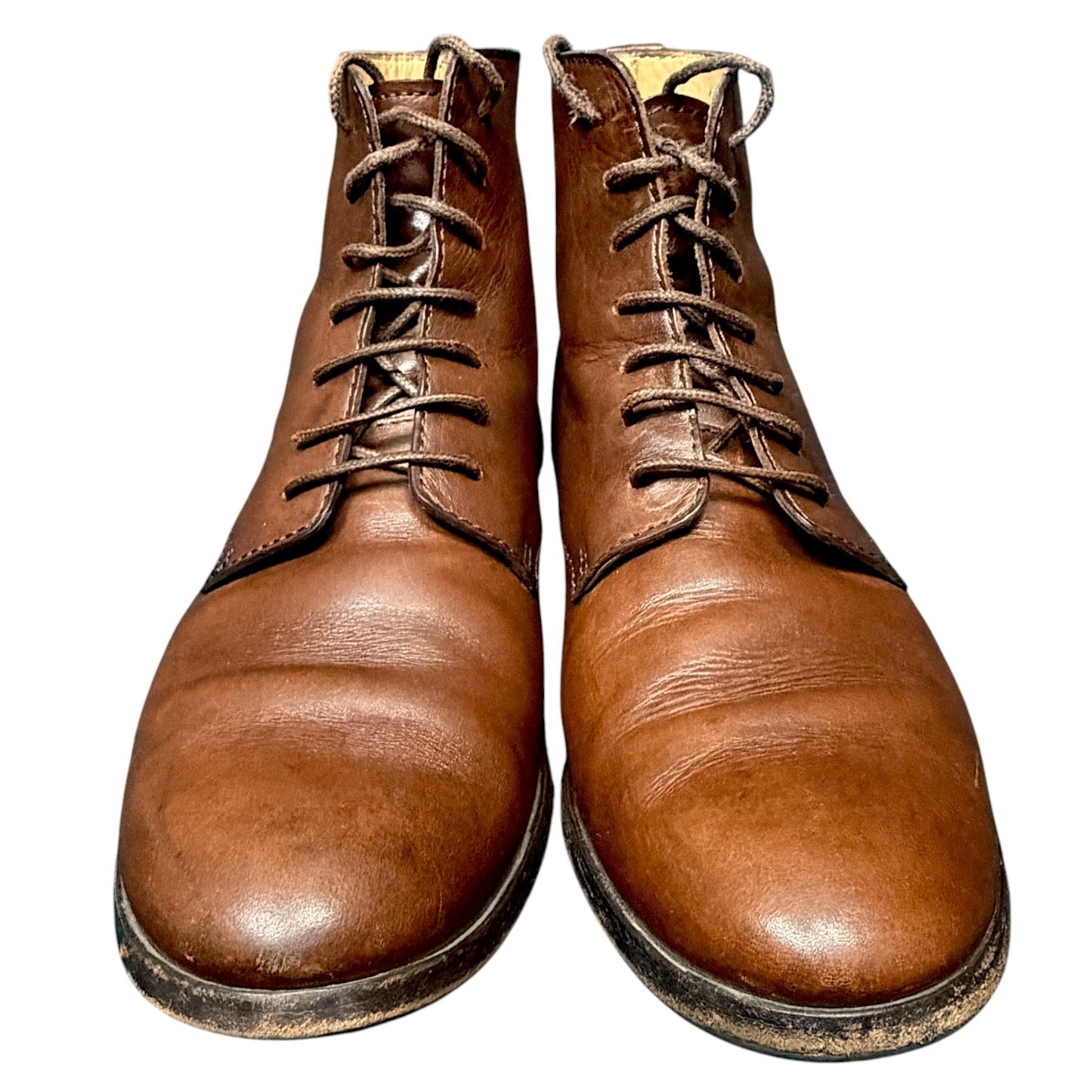 A.P.C. Brown Combat Ankle Lace Up Leather Boots Men's US 8 EU41 Retail $400 APC