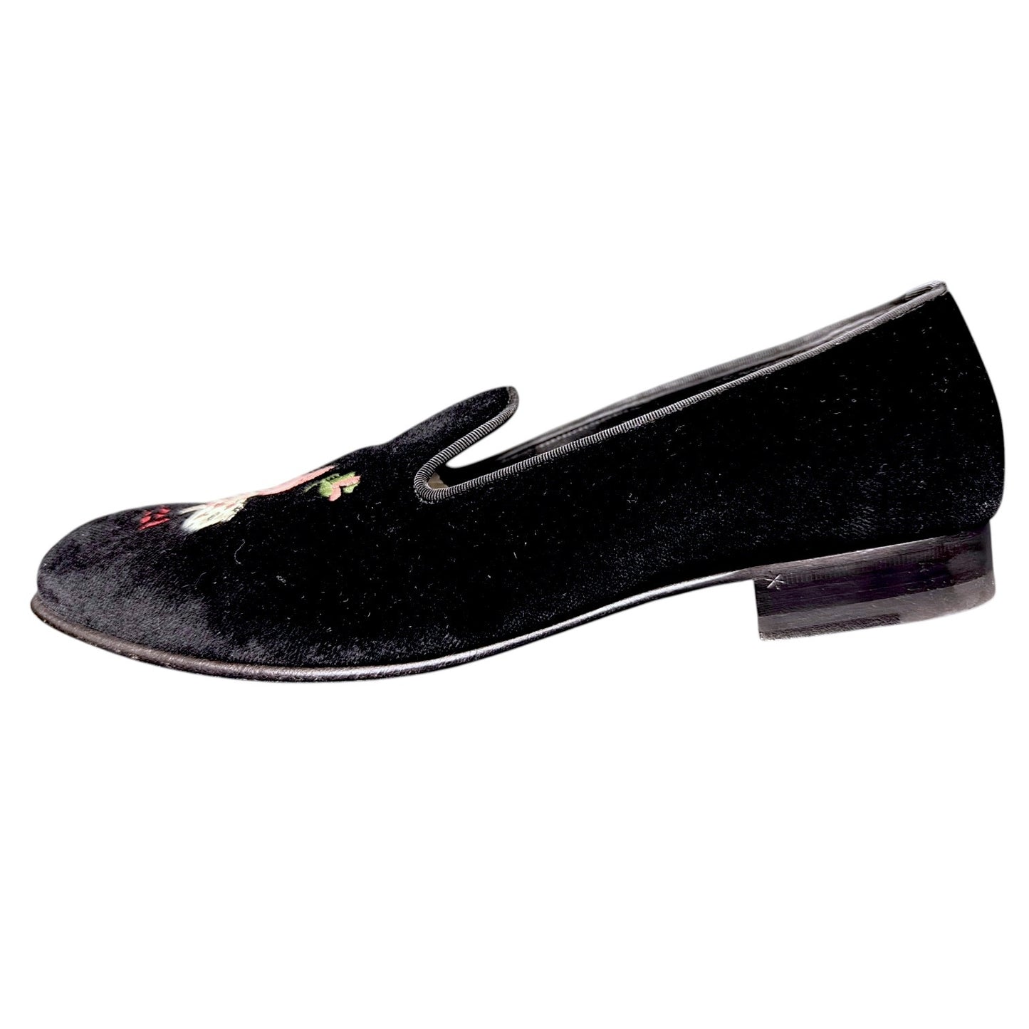 Gucci Flying Pig Embroidered Black Velvet Loafers Slippers - $1,090 Retail