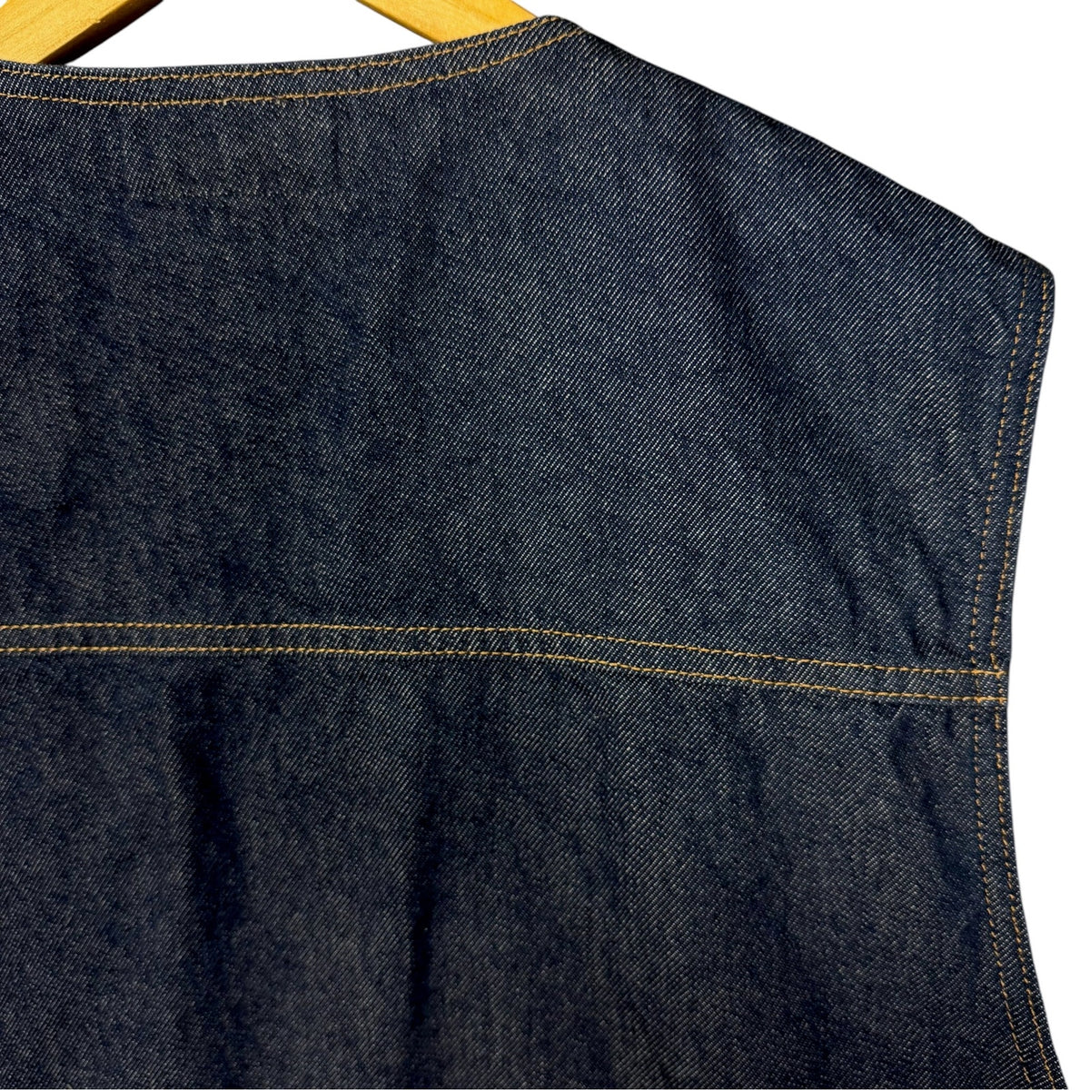 Stussy Workgear Indigo Blue Full Zip Denim Jean Vest Men's Large Utility Skater