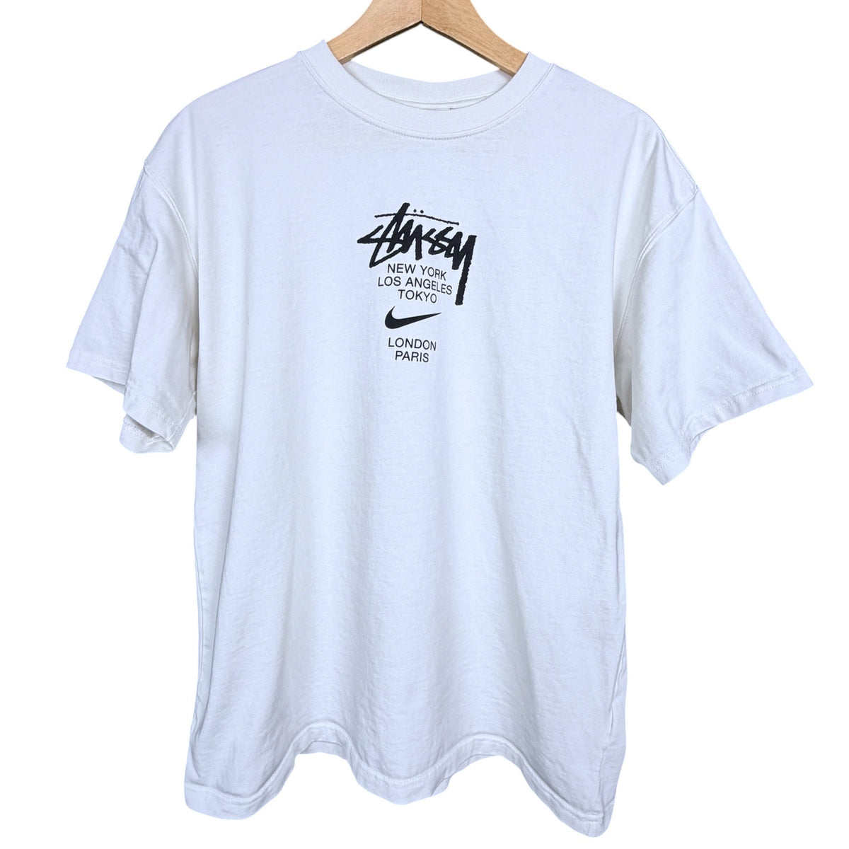 Stussy x Nike White Men's Medium T-Shirt Short Sleeve Cotton International