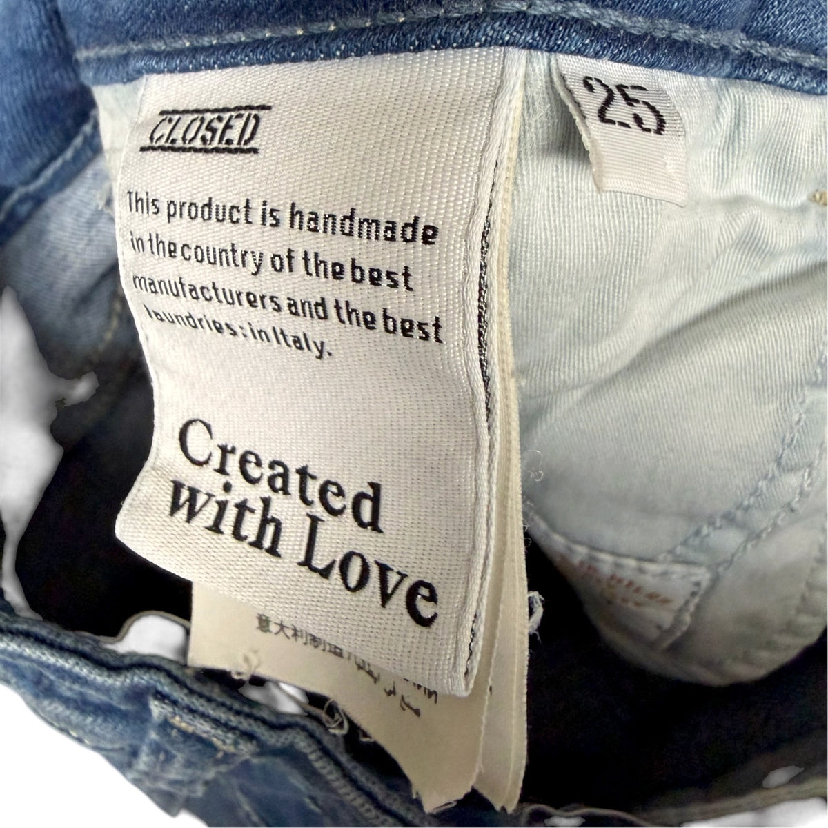 Closed Baker Slim Low Rise Blue Jeans Women's 25 Premium Denim Made in Italy