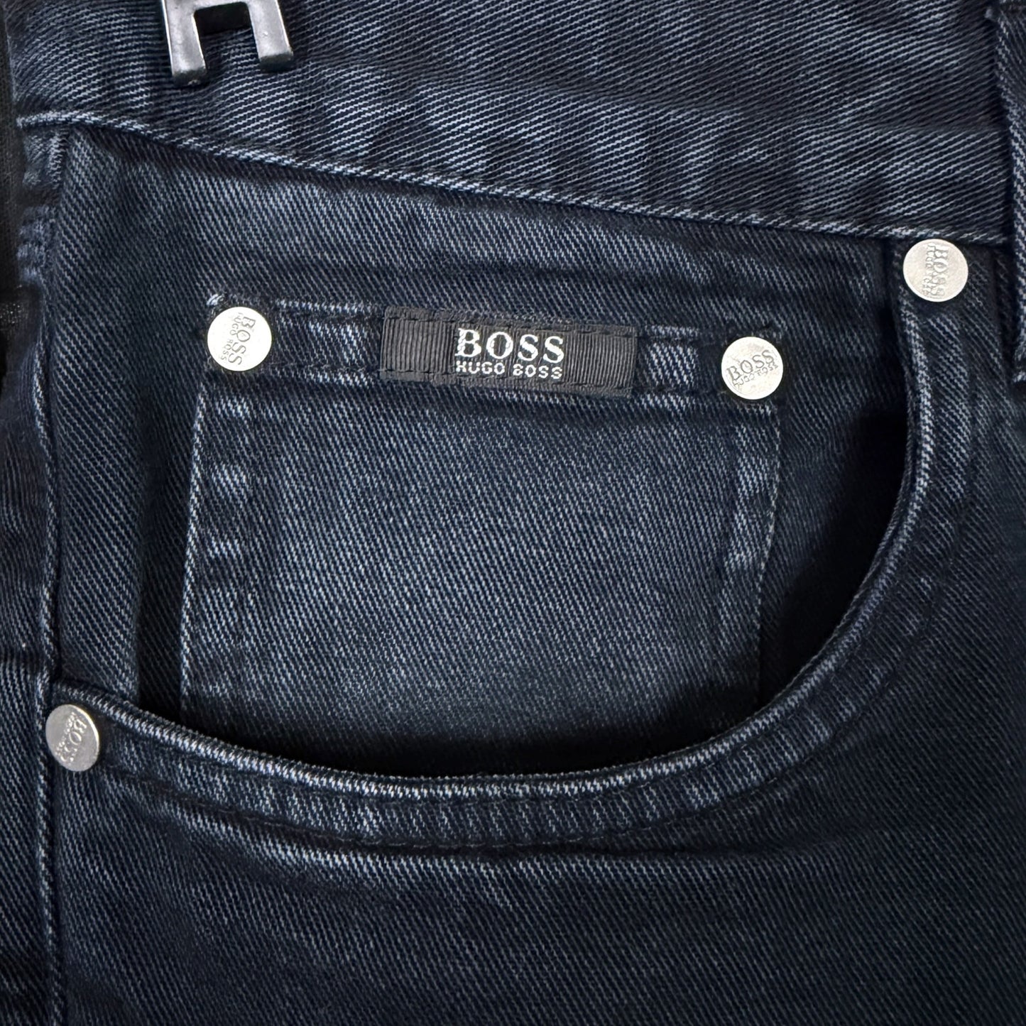 Hugo Boss Jeans Men's 36x30 Black Midnight Blue Hue Denim Alabama Zip Fly Jeans