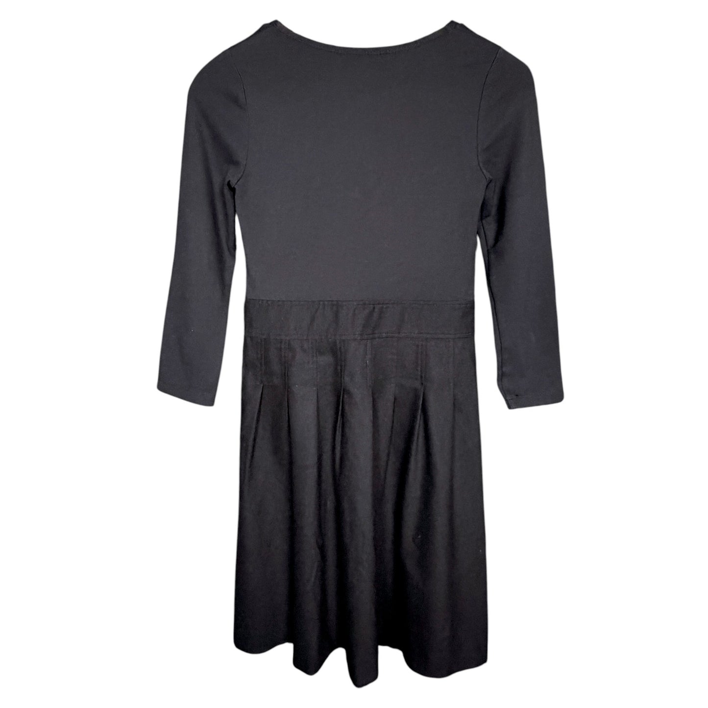 Theory Dress Women's 2 Black Wool Blend Knit Long Sleeve Scoop Neck Mini