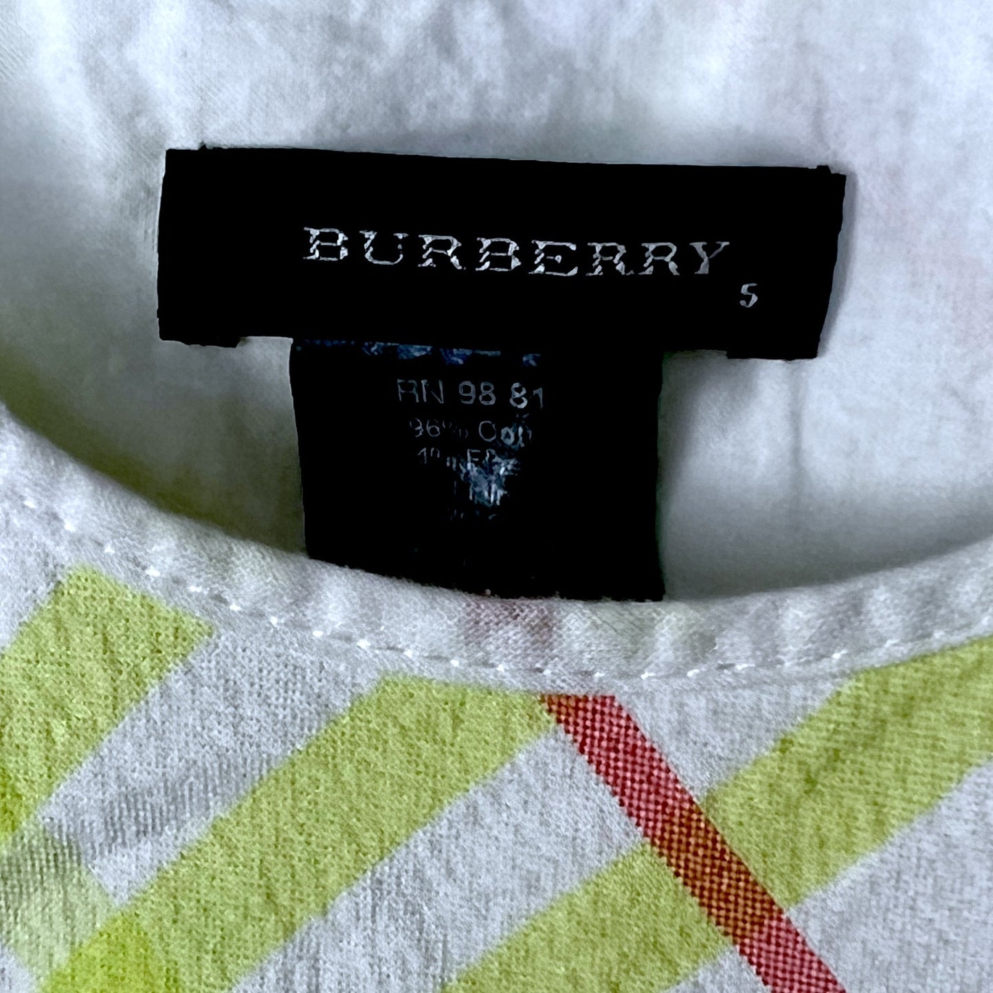 Burberry Kids Classic Yellow White + Red Plaid Tartan Dress - $340 Retail