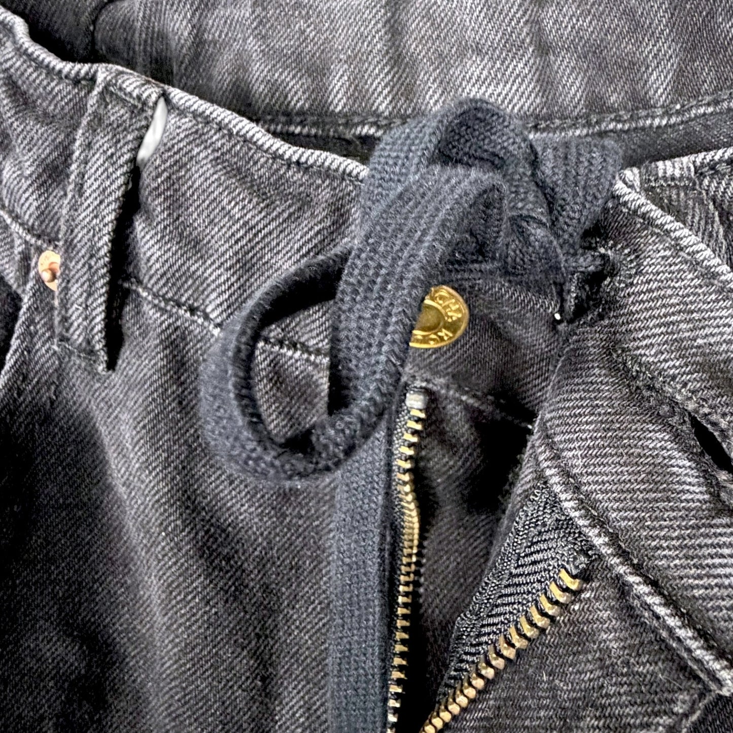 Roucha Dessau Washed Black Wide Leg Crop Denim BB Medium 6-8 Cropped Jeans Pants