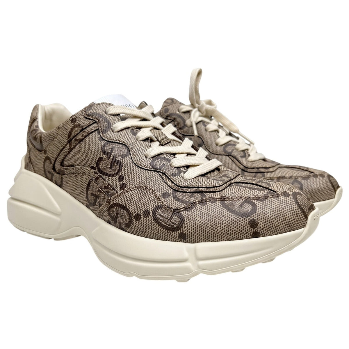 Gucci Jumbo GG Monogram Rhyton Men’s Sneakers US Size 8 Streetwear Luxury Box