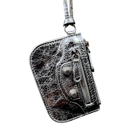 Balenciaga Le Cagole Calfskin Metallic Coin Wristlet - $425 Retail