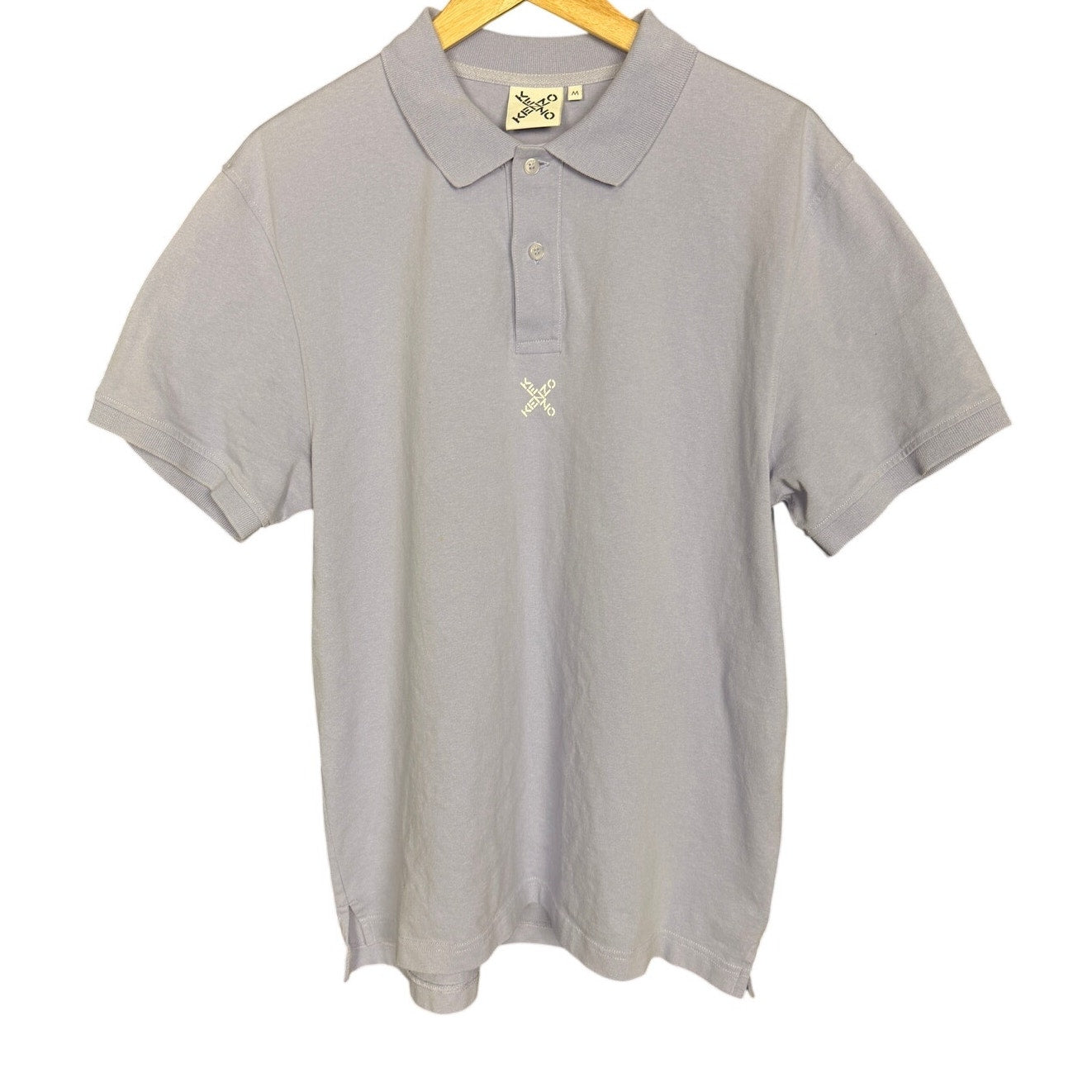 Kenzo Cross Logo Light Purple Men's Polo Shirt Preppy Going Out Size M