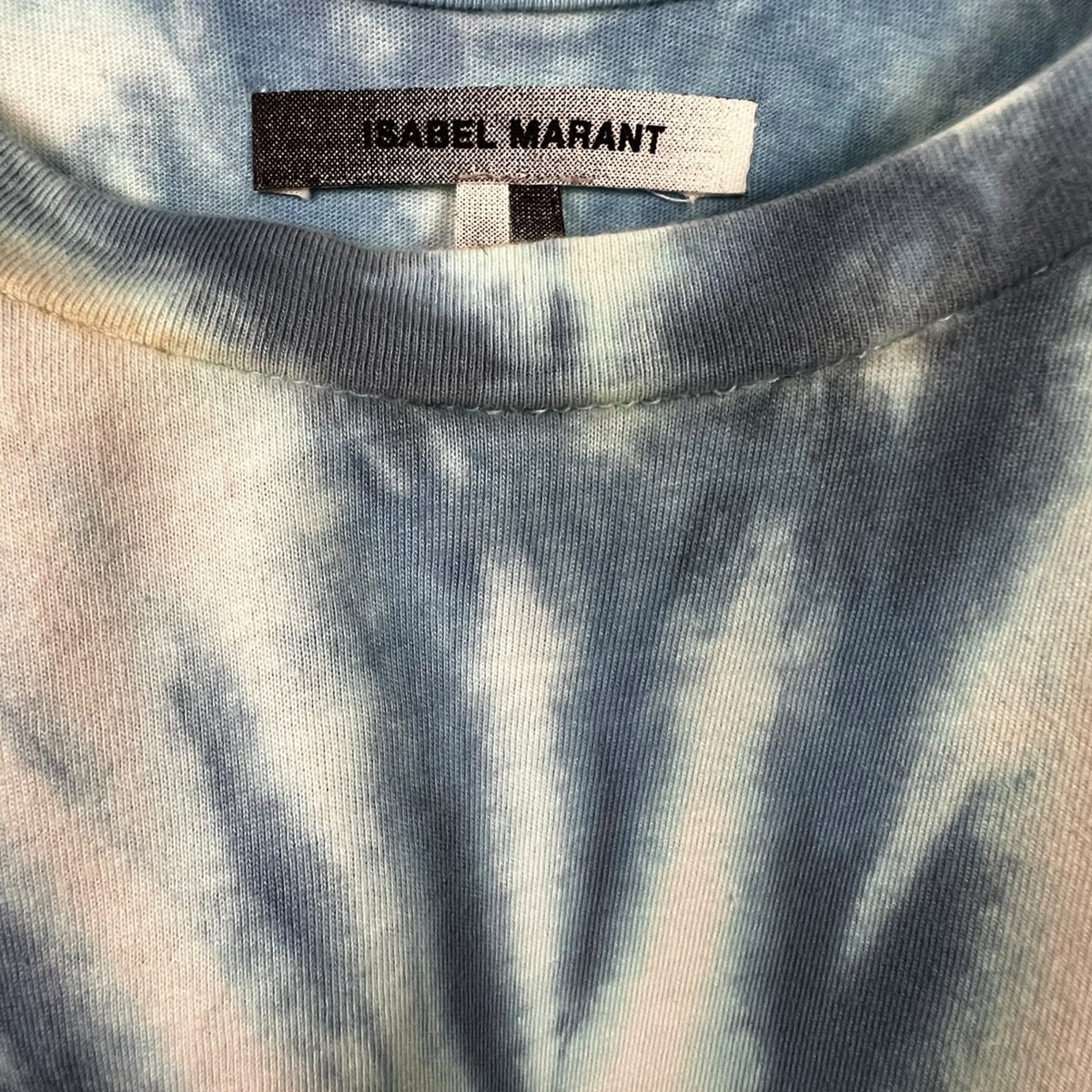 Isabel Marant Tie Dye Slow Down Men's Small Graphic Crew Neck T-Shirt Luxury
