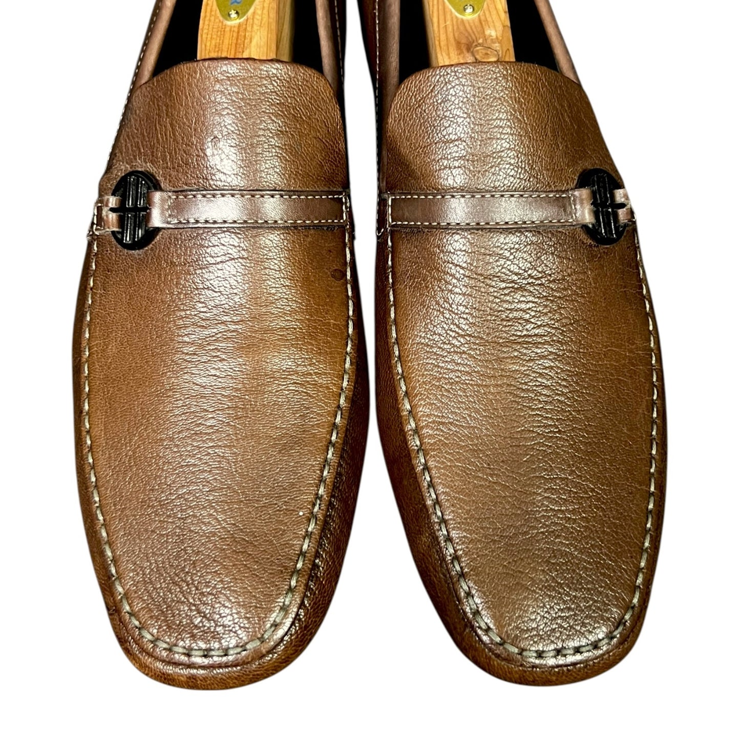 Boss Hugo Boss Brown Leather Men's Size 7 Driving Shoes Loafers Luxury Casual