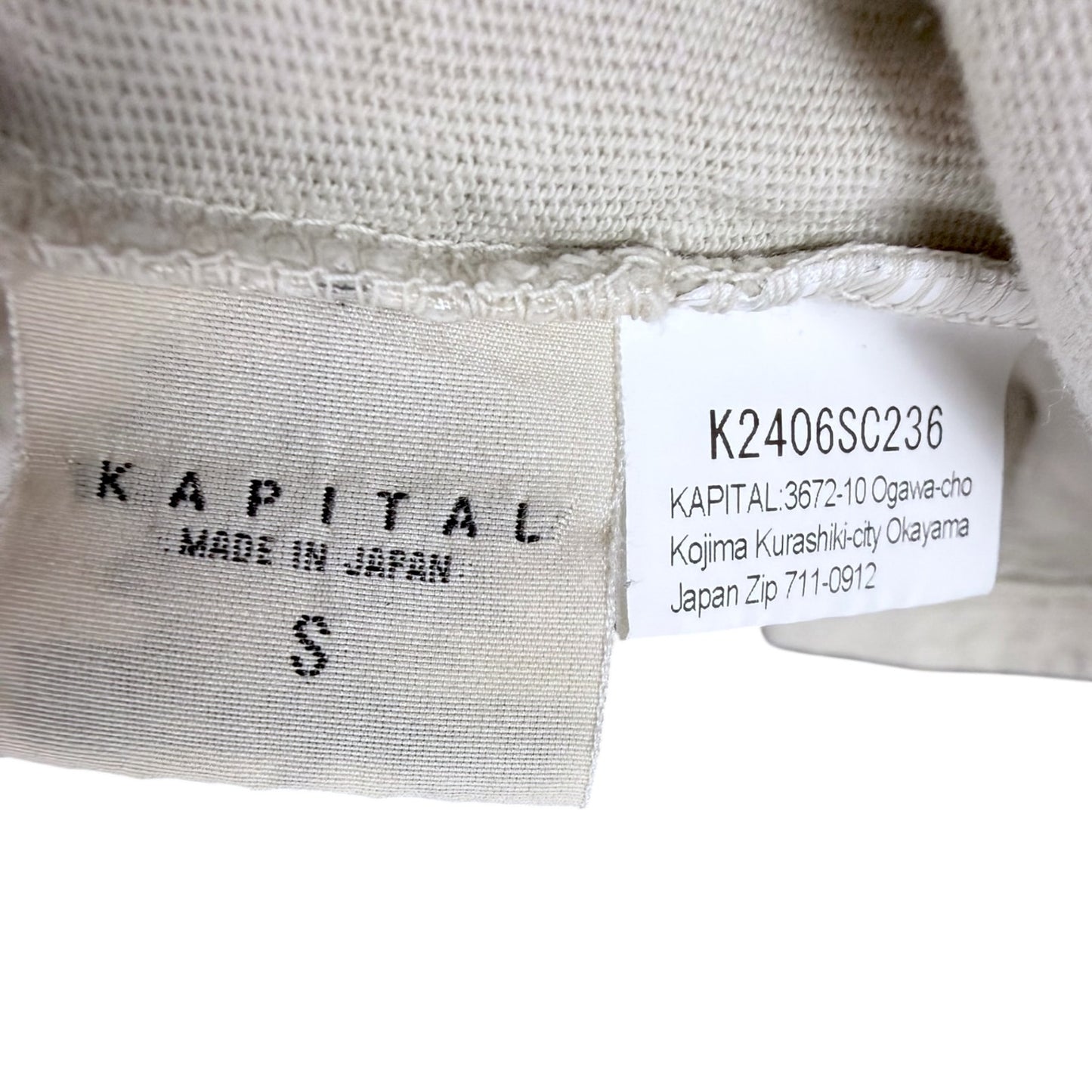 Kapital Kountry Side Pocket Men's Small Natural Cotton T-Shirt Streetwear Japan