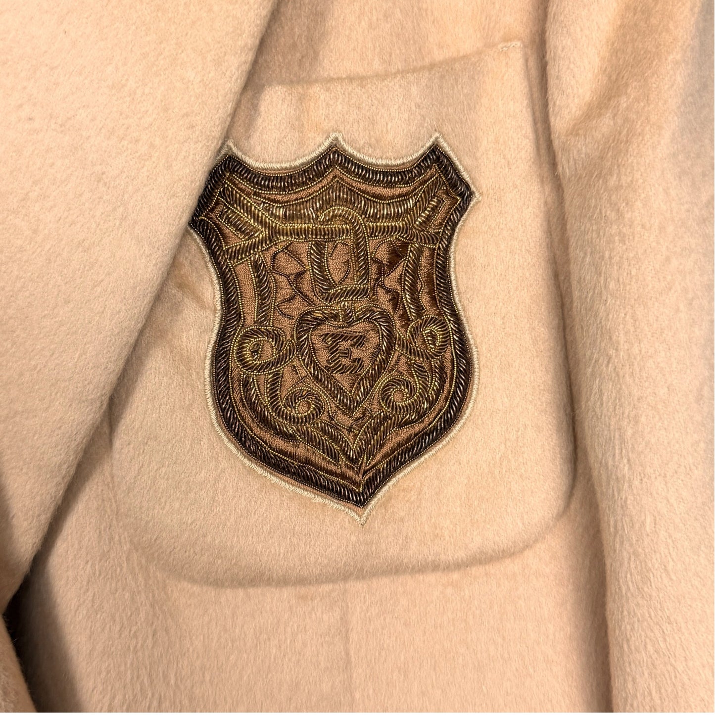 Escada Margaretha Ley Angora Wool Double Breasted EU 44 Crest Blazer Vintage L