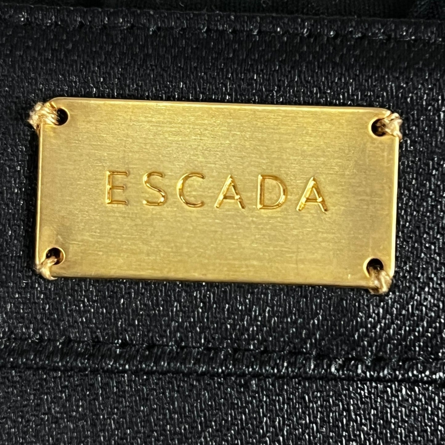 Escada Coated Black Jeans with Grommet Pockets & Zipper Ankles Vintage Y2K