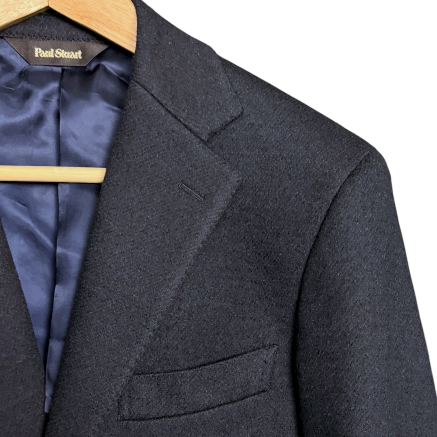 Paul Stuart Wool Cashmere Flannel Blue Sport Coat Blazer Size 44R $2,000 Retail