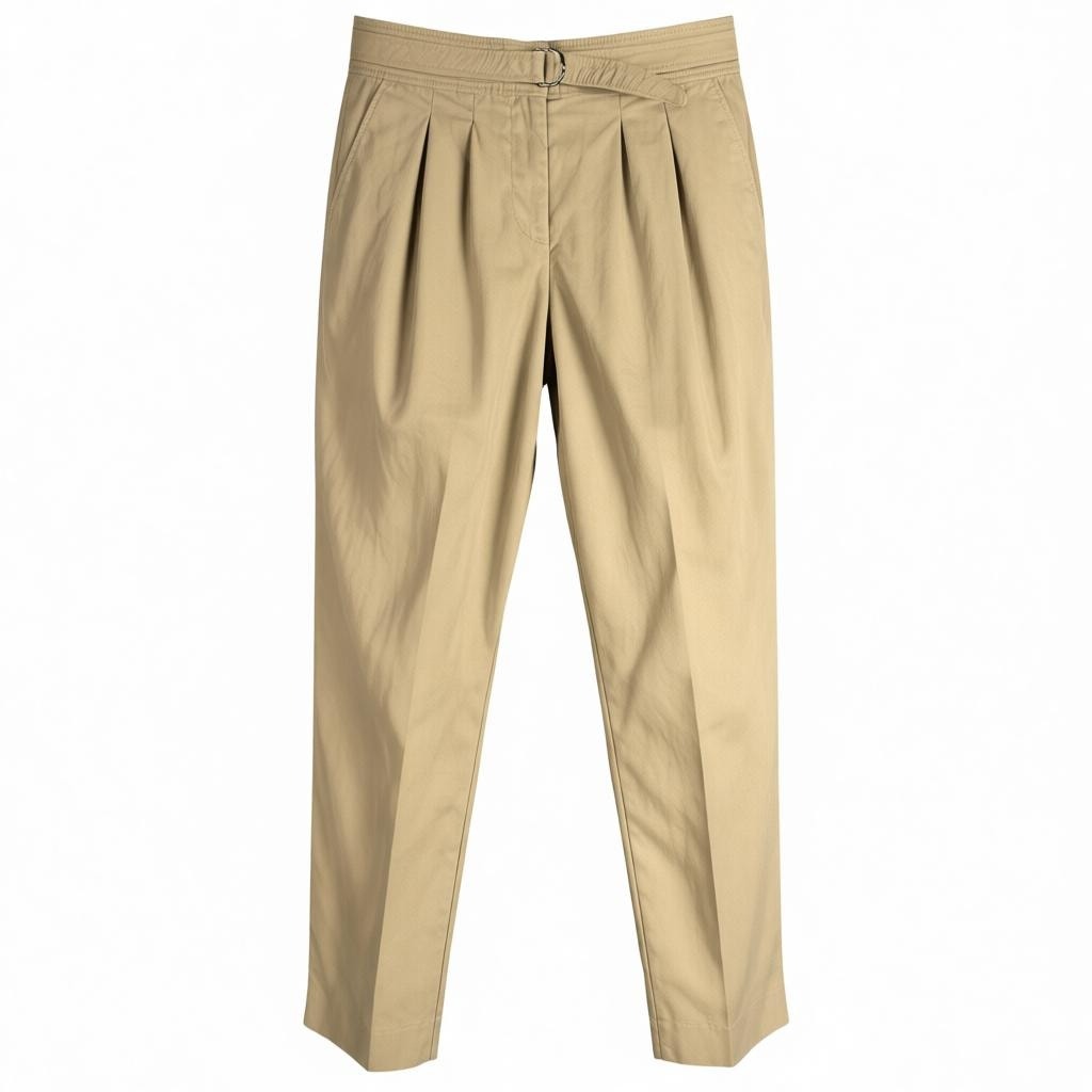 A.P.C. Pleated Belted Straight Leg Khaki Pants EU 36 (US 26/27 Waist)