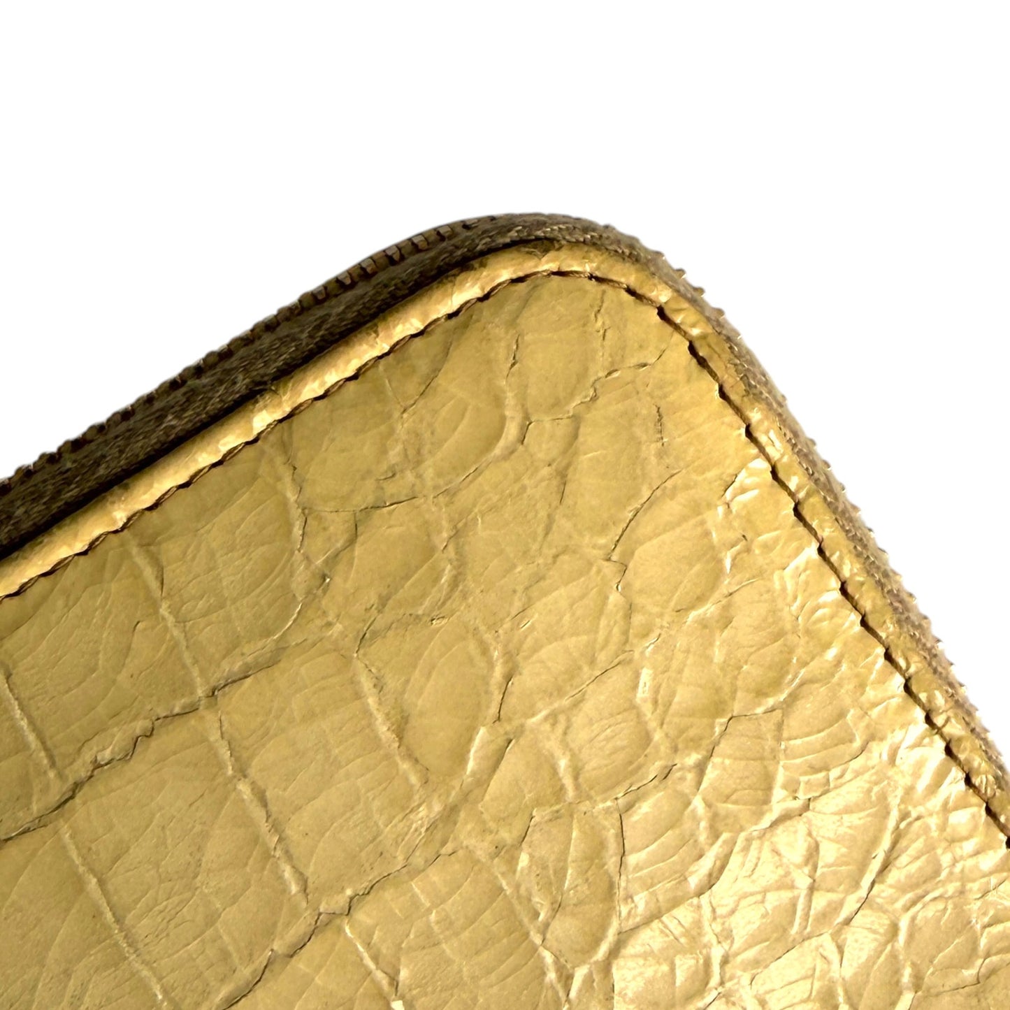 Miu Miu Leather Cream Crocodile Embossed Clutch Wallet Luxury Glam $995 Retail