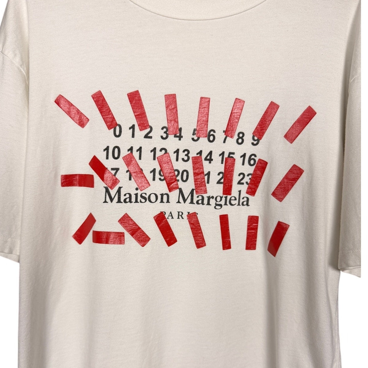 Maison Margiela MM6 Numbers White T-Shirt EU 44 US Small $250 Retail
