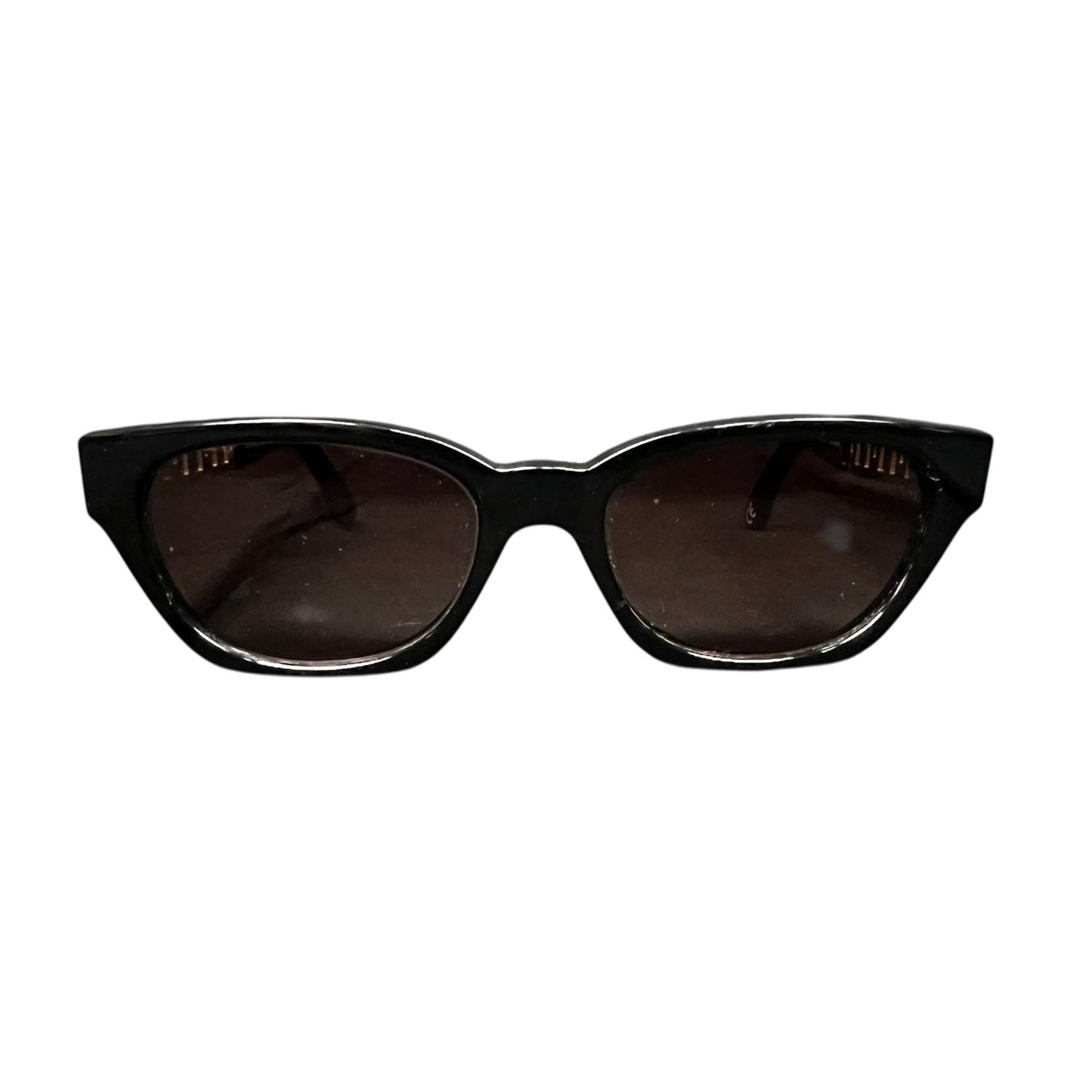 Vintage 90s Gianni Versace Model 467 Black with Silver Metal Sunglasses