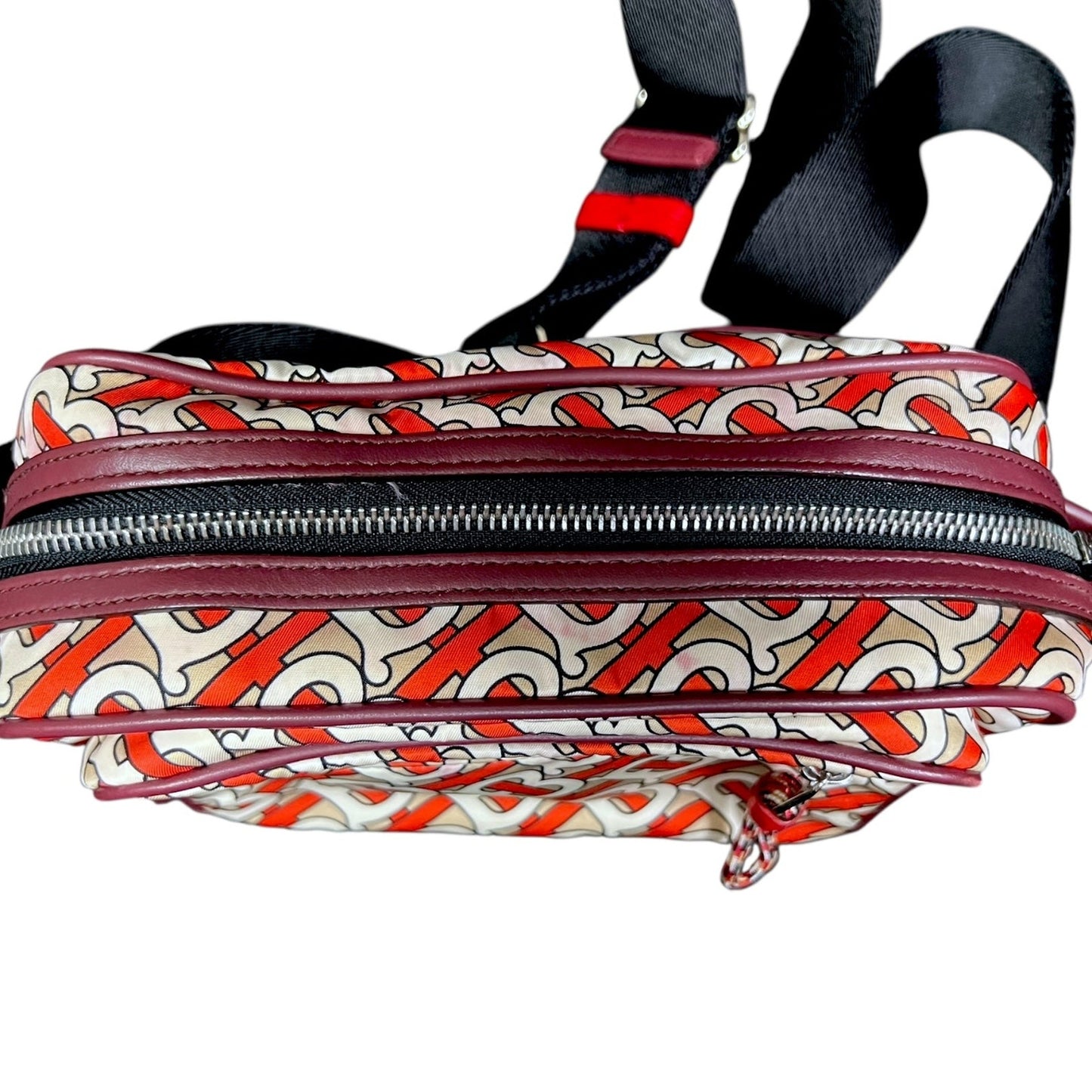 Burberry TB Monogram Paddy Crossbody Orange Tan Camera Bag $1,090 Retail