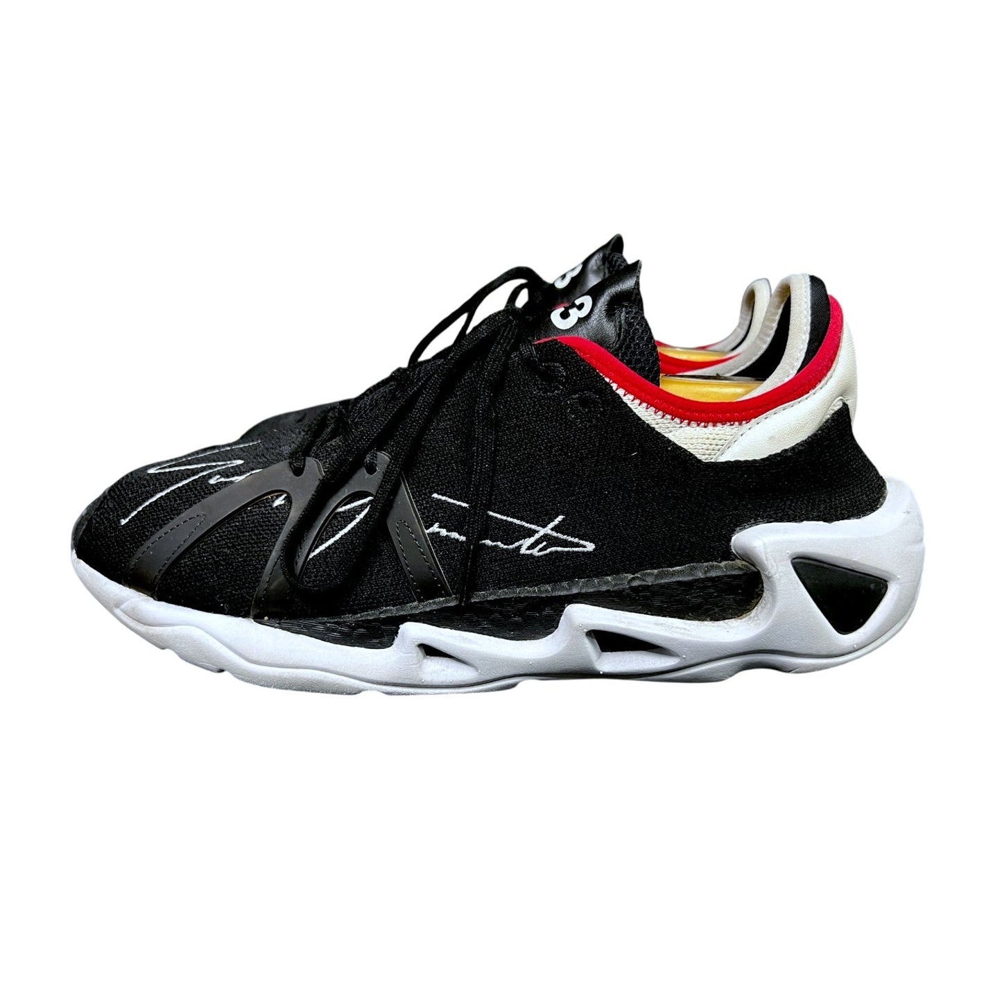 Y-3 Yohji Yamamoto FYW S-97 Black Scarlet Men's 12.5 Sneakers $350 Retail
