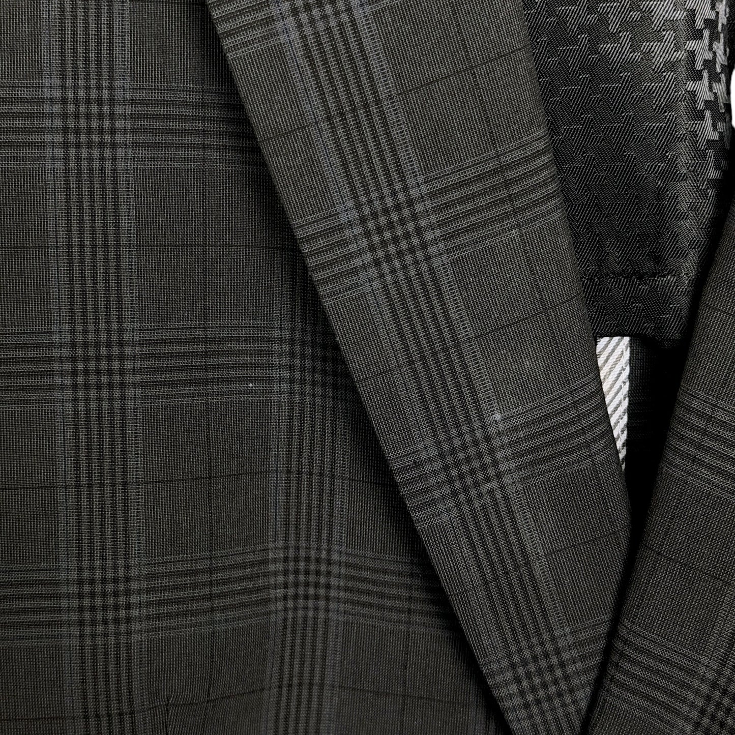 John Varvatos USA Men's 40R Dark Gray Blue Plaid Blazer Sport Coat Jacket