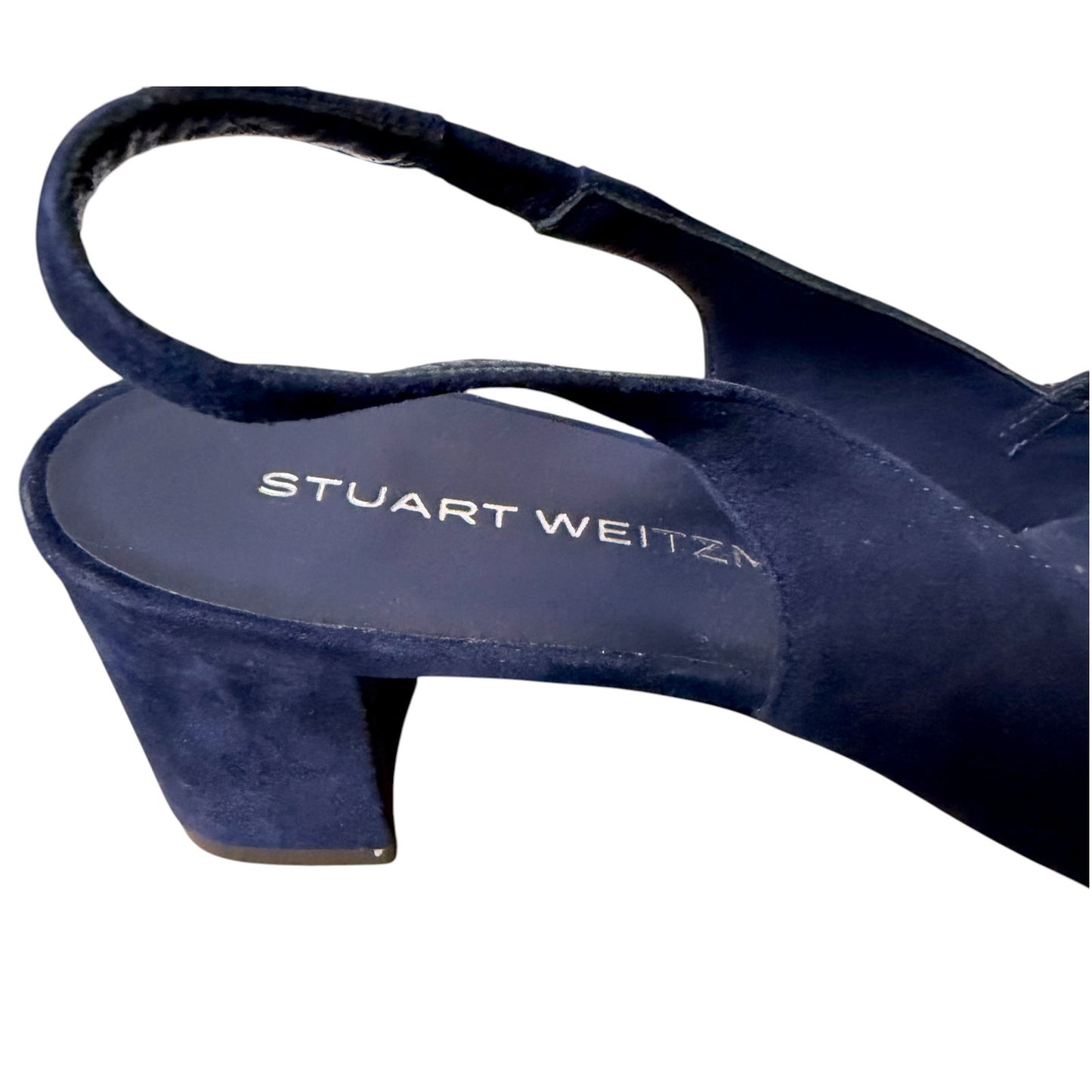 Stuart Weitzman SW Block Navy Blue Slingback Pumps Heels 10.5B New Unworn