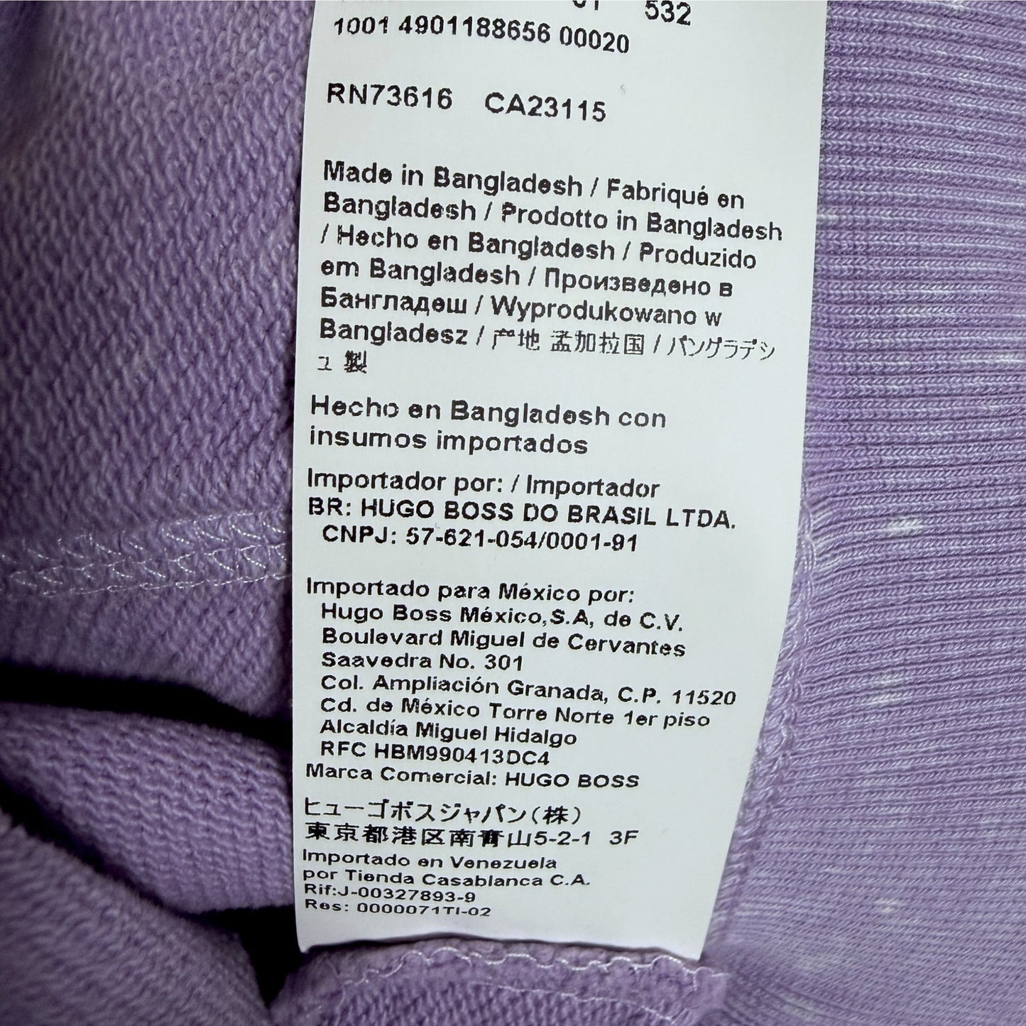 Hugo Boss Men's Large Daratschi Logo Patch Hoodie Light Purple Hoodie $148