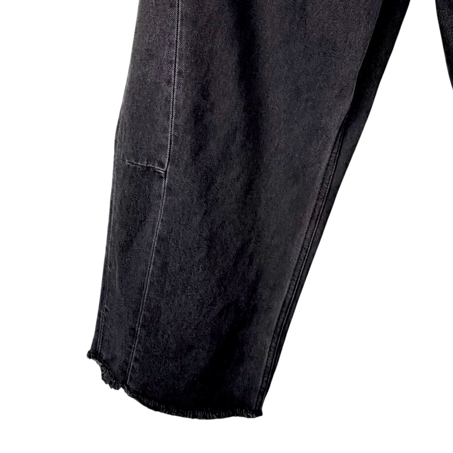 Roucha Dessau Washed Black Wide Leg Crop Denim BB Medium 6-8 Cropped Jeans Pants