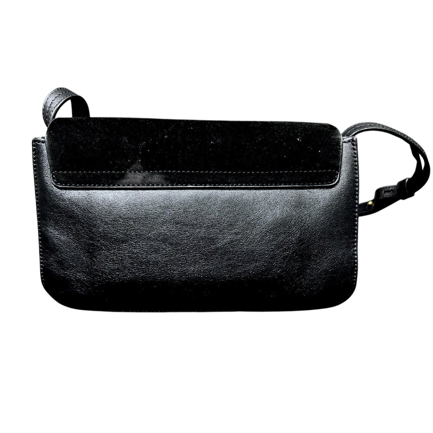 Chloe Faye Black Gold Shoulder Strap Small Handbag $1,350 Retail Suede Leather