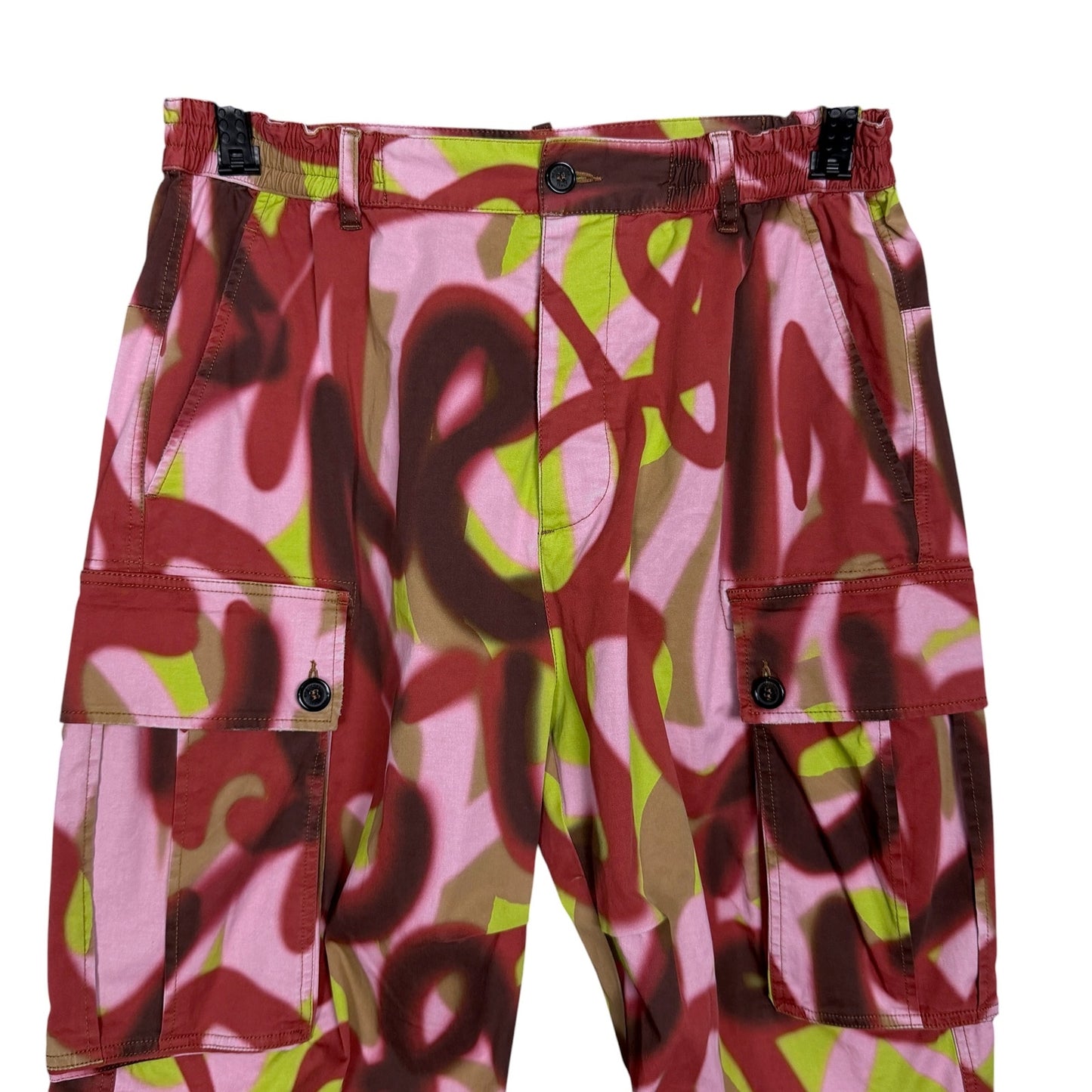 Dsquared2 Graffiti Print Men's Size 48 Pink Red Cargo Pants Joggers $916 Retail