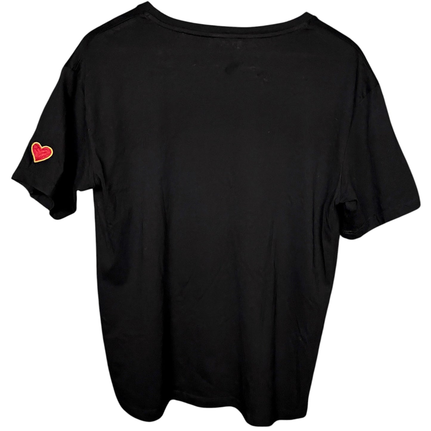 Sandro Embroidered Play With Your Heart Women's Medium Short Sleeve Black Tee