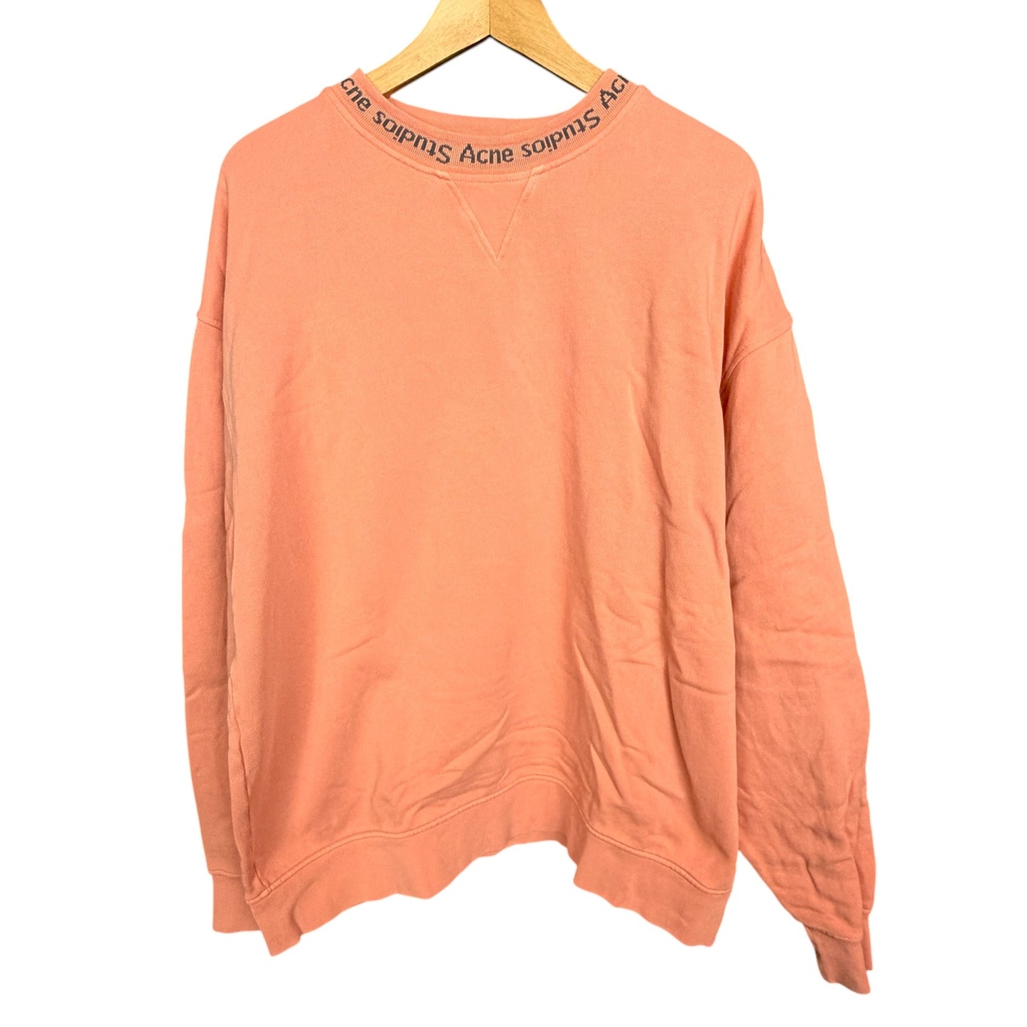 Acne Studios Yana AS Men's XS Ribbed Salmon Russion Dressing Cotton Sweatshirt