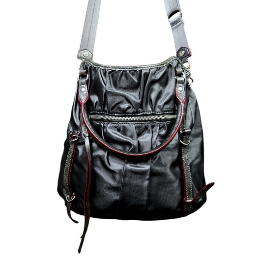 MZ Wallace Bianca Pleated Black & Gray Coated Canvas Tote Bag - $225 Retail