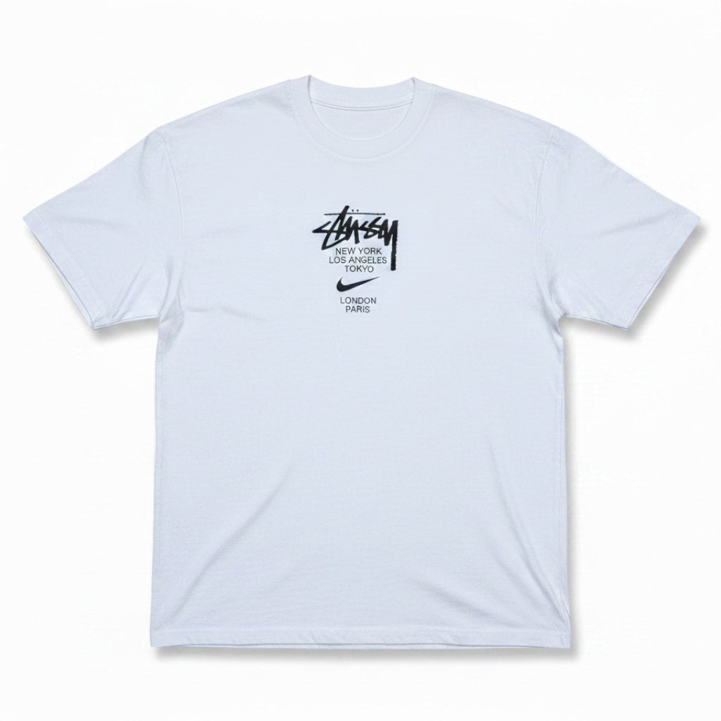 Stussy x Nike White Men's Medium T-Shirt Short Sleeve Cotton International