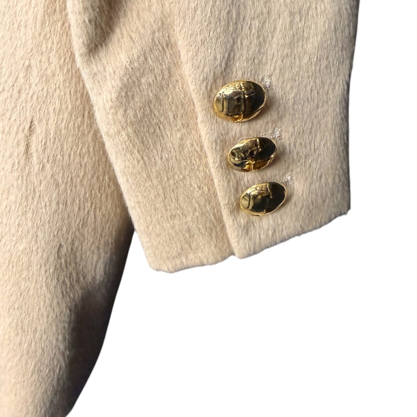 Escada Margaretha Ley Angora Wool Double Breasted EU 44 Crest Blazer Vintage L