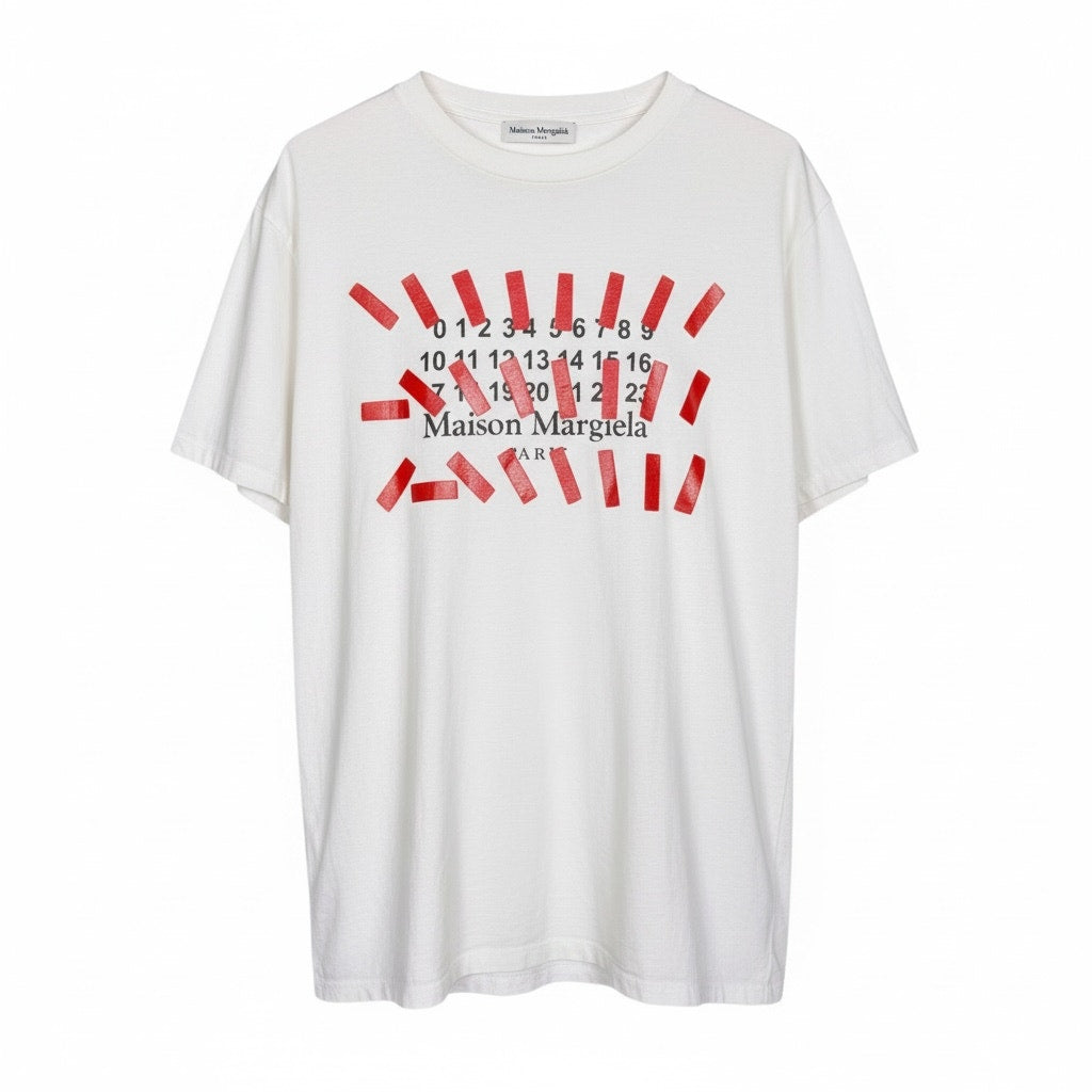 Maison Margiela MM6 Numbers White T-Shirt EU 44 US Small $250 Retail